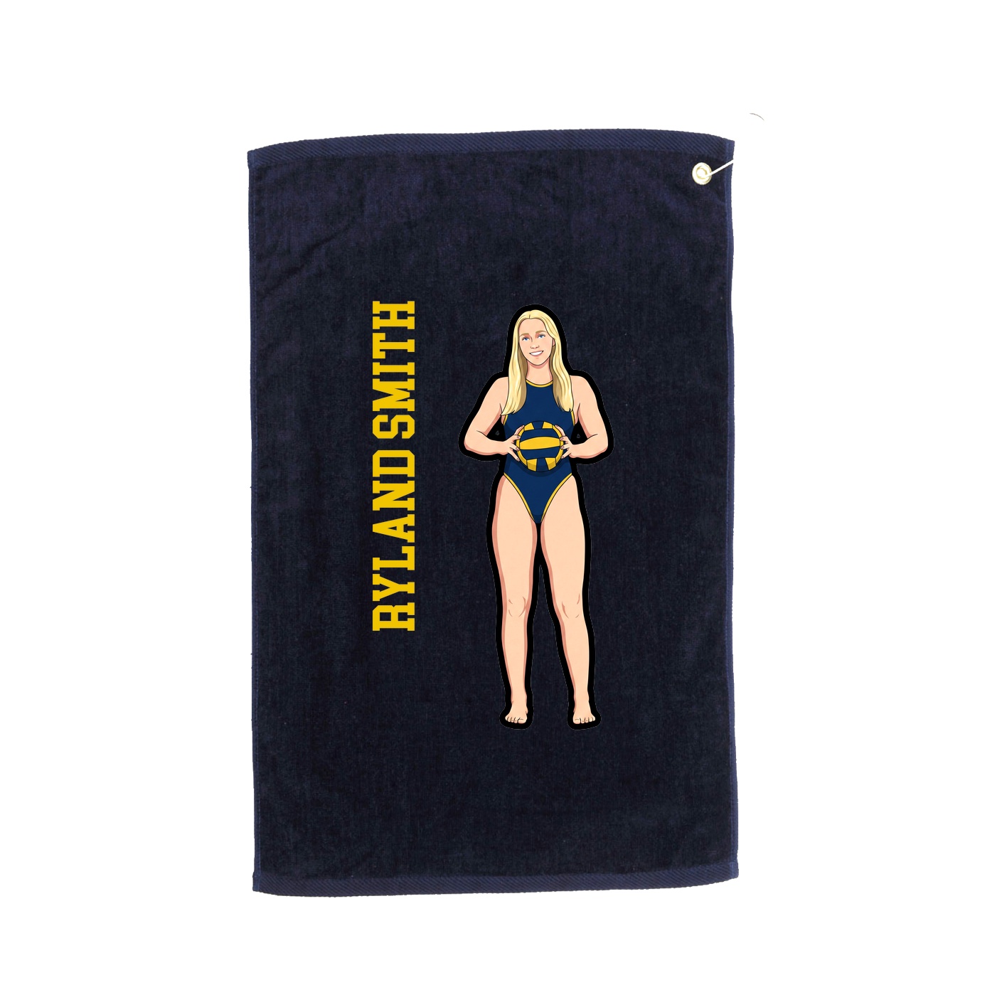 Golf Towel — Name Vertical in Navy