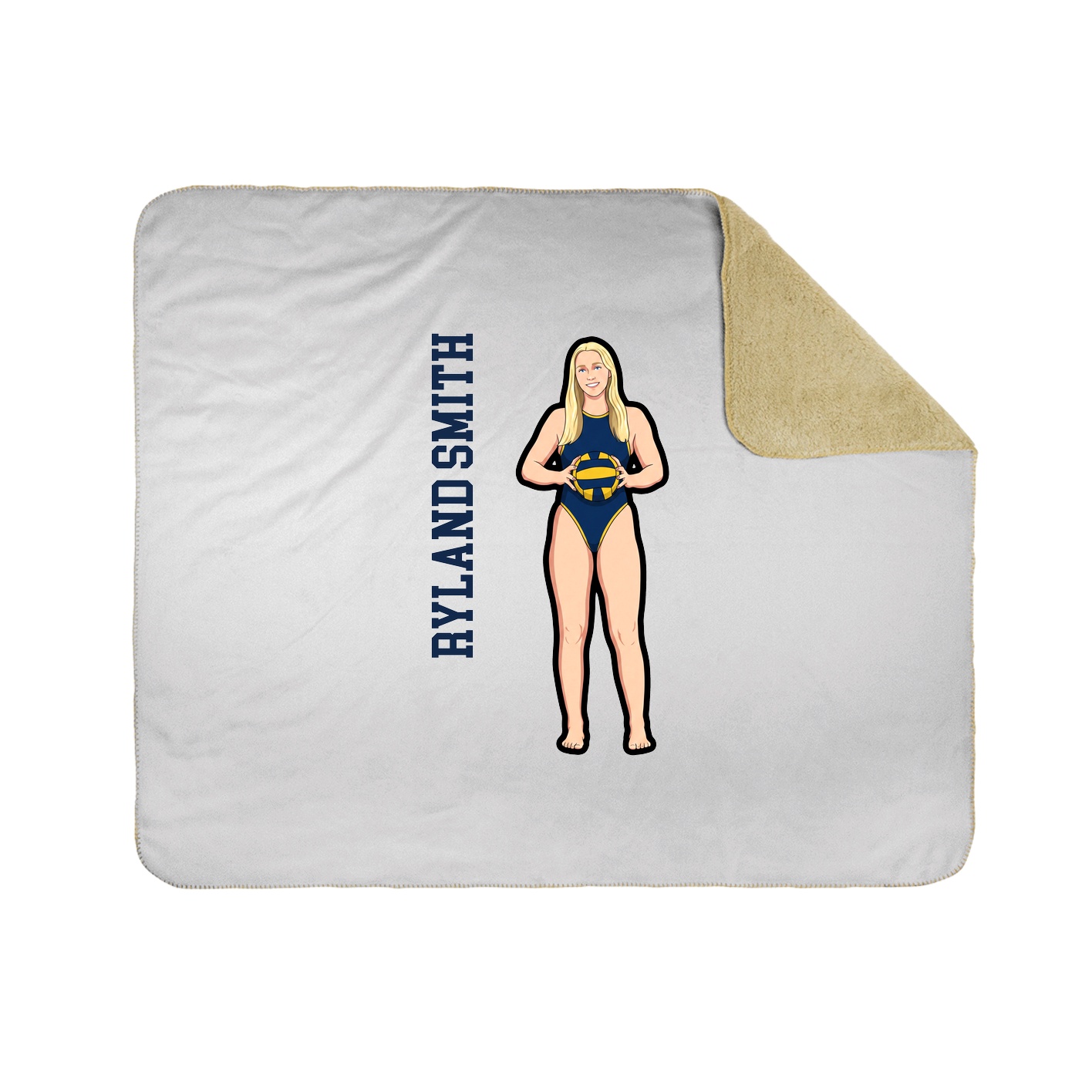 Throw Blanket — Name Vertical in White
