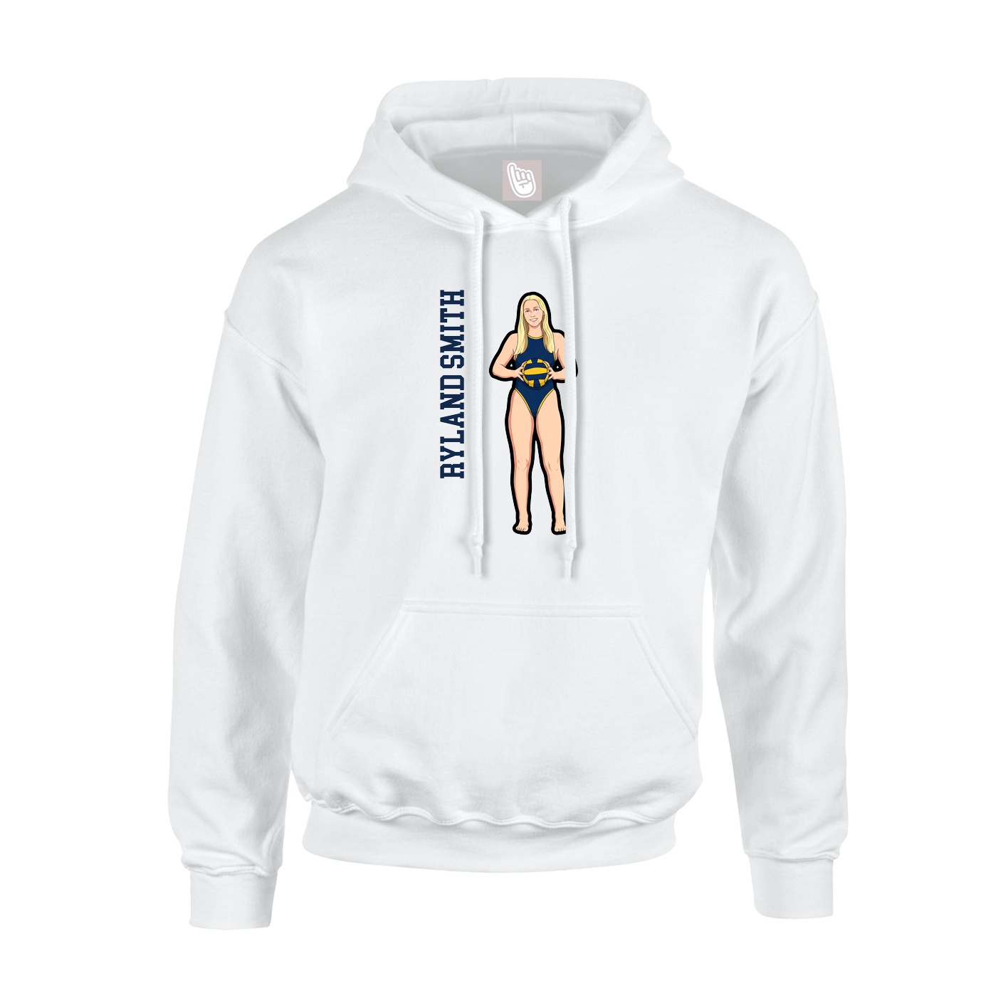 Hoodie — Name Vertical in White