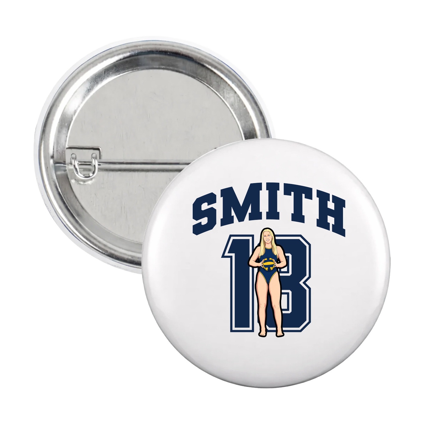 Game Day Button — Number in White