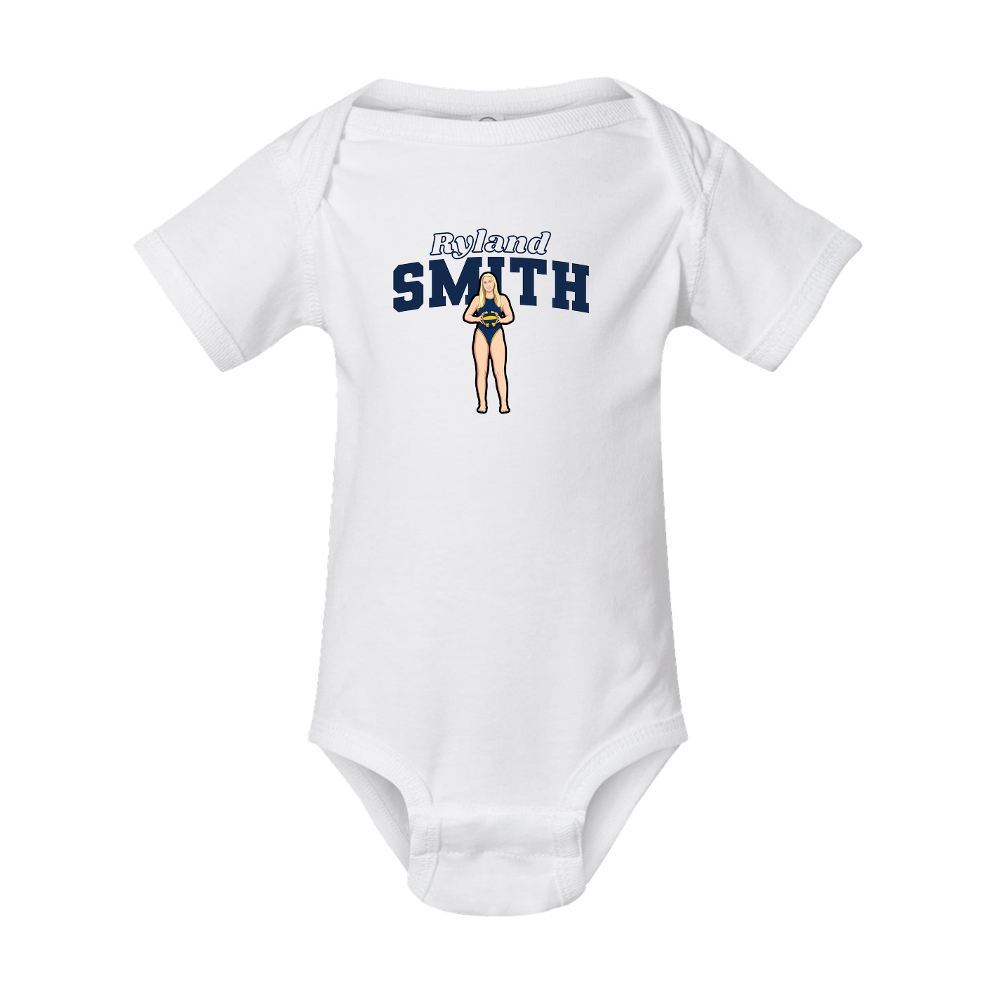 Baby Onesie — Name Arch in White