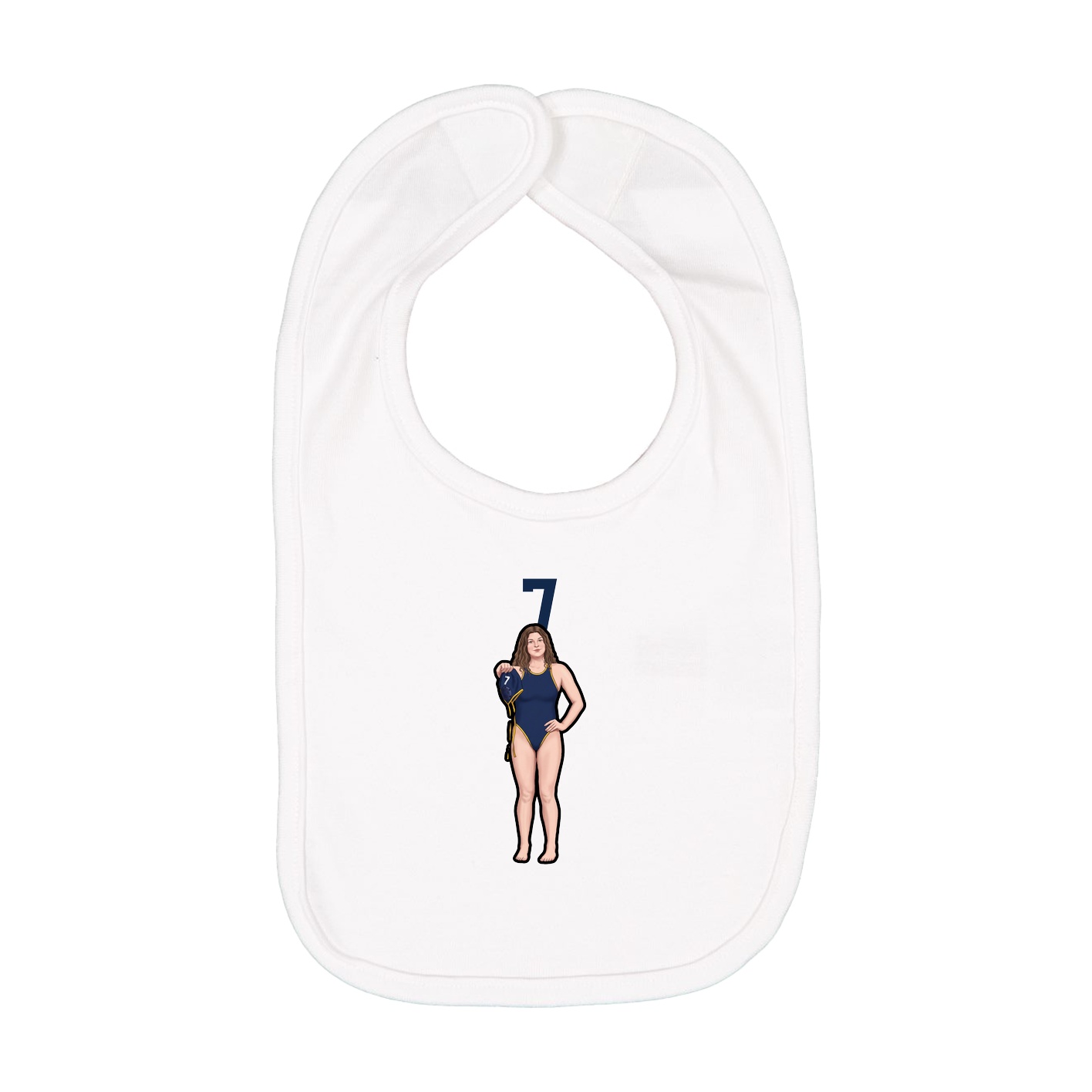 Infant Bib — Number Top in White