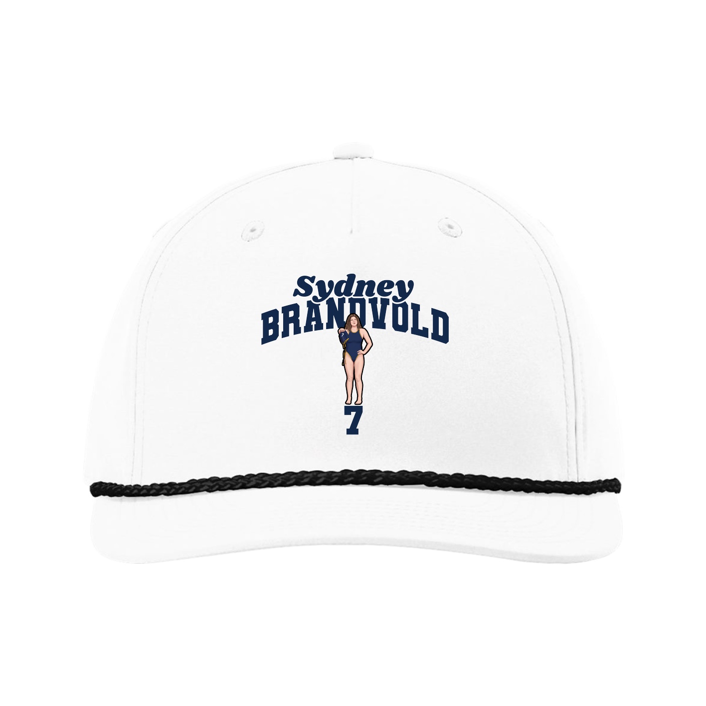 Five-Panel Classic Rope Cap — Signature Arch in White