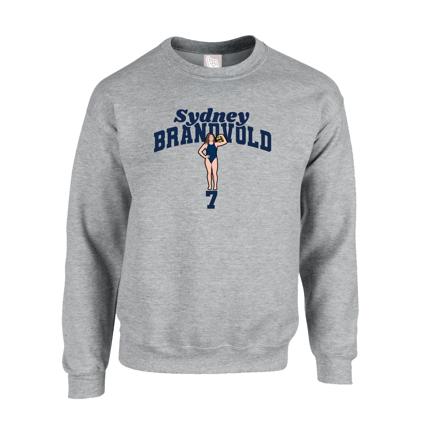 Fleece Crew — Signature Arch in Grey