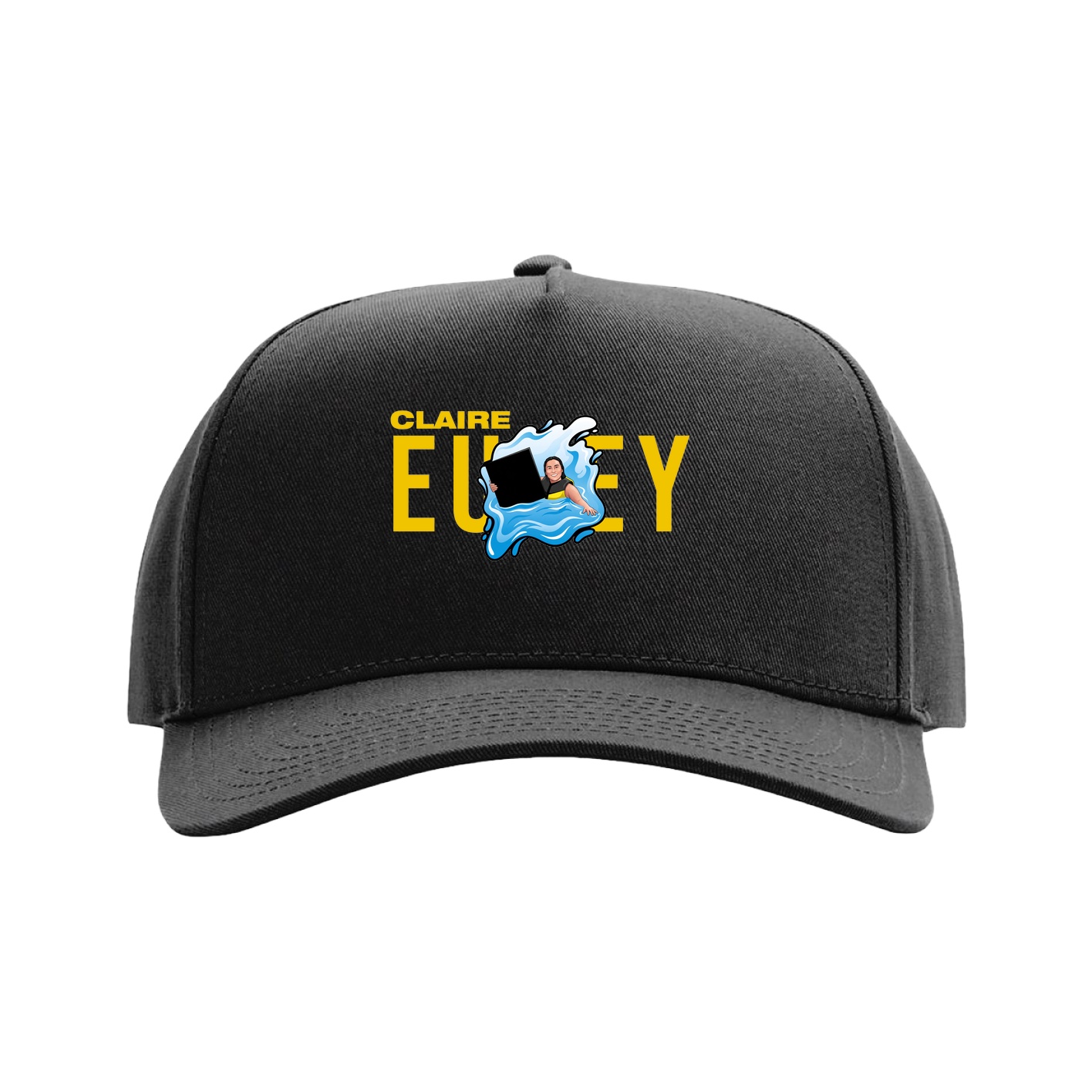 Full Fabric Five-Panel Champ Cap — Player Name in Black