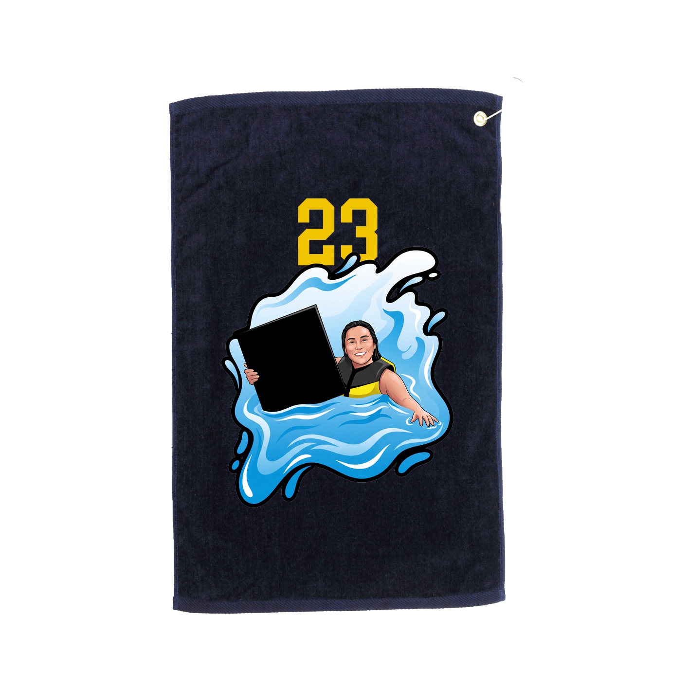 Golf Towel — Number Top in Navy