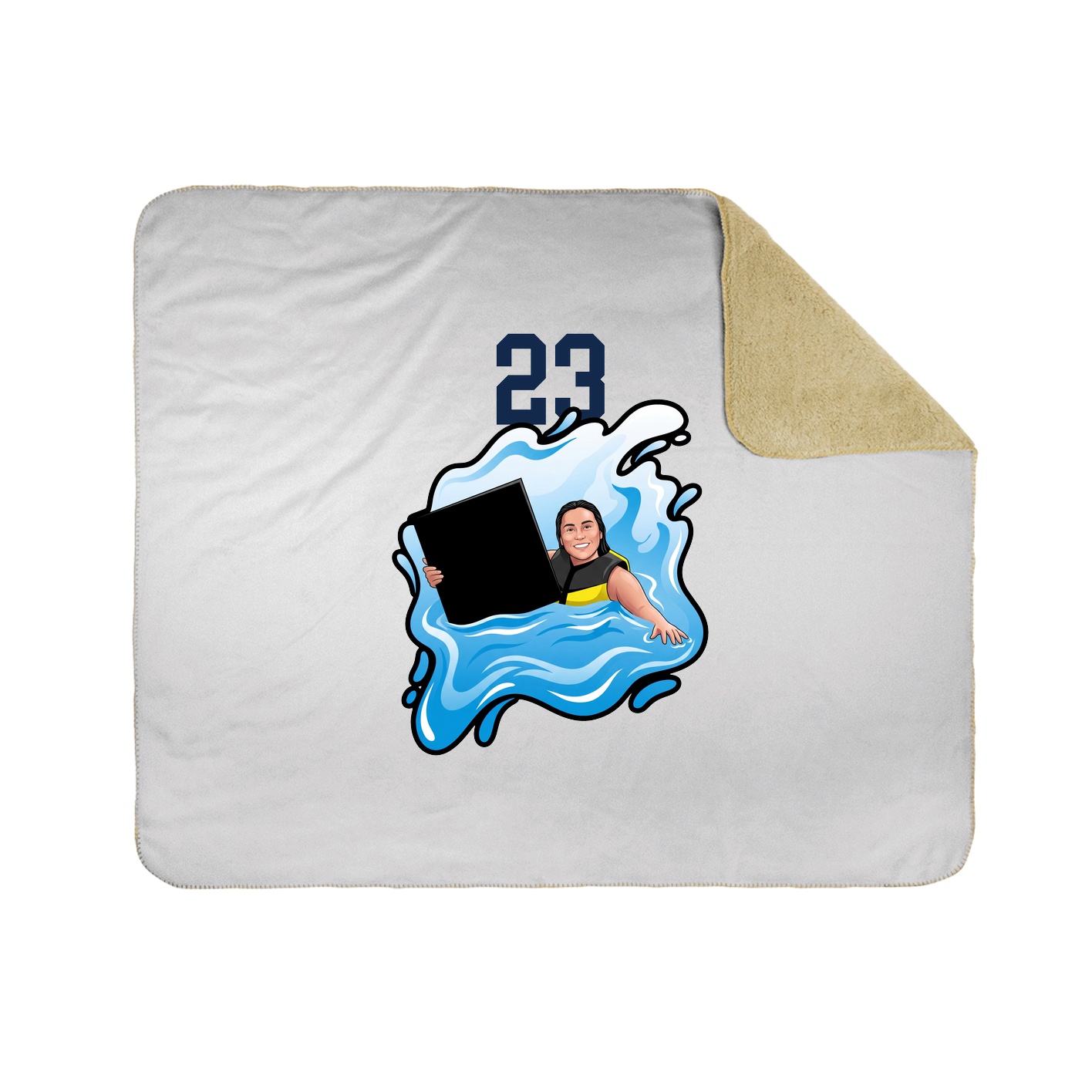 Throw Blanket — Number Top in White