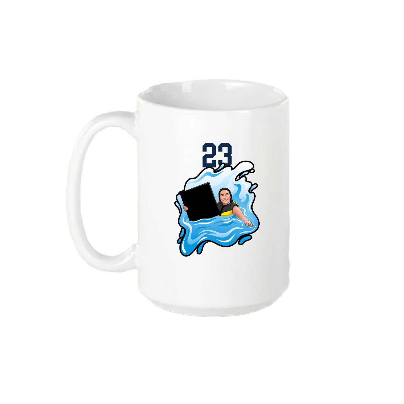 15oz Coffee Mug — Number Top in White