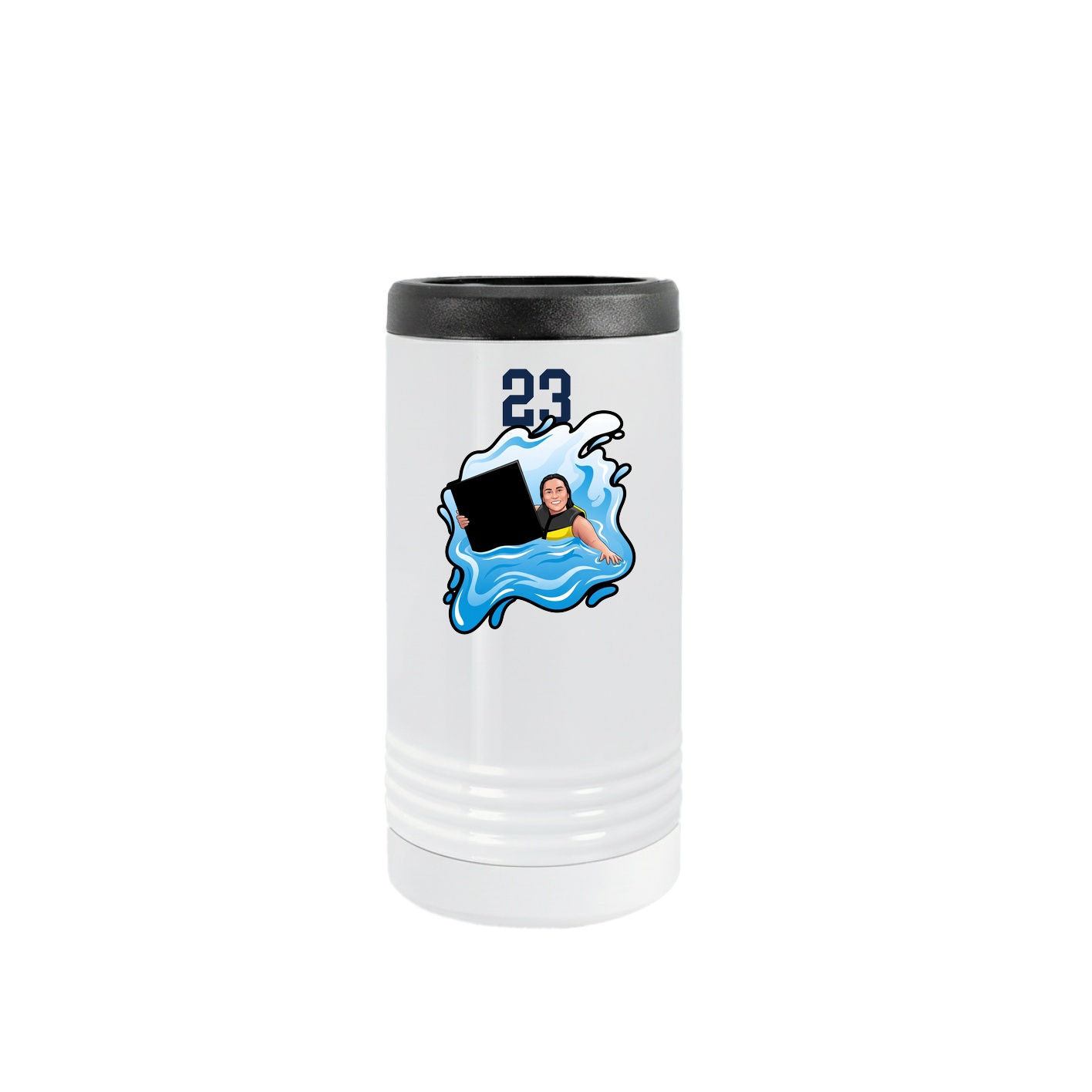 Slim Beverage Holder — Number Top in White
