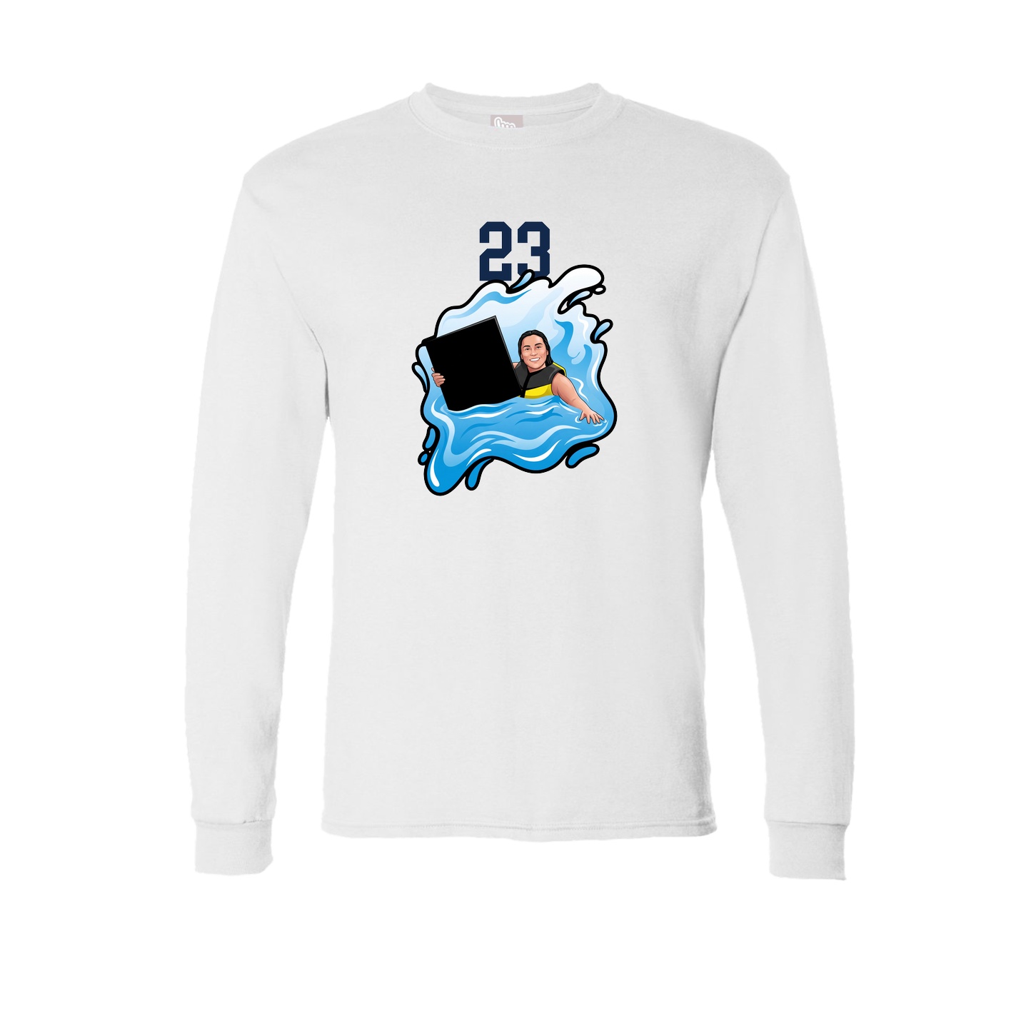 Long Sleeve Tee — Number Top in White