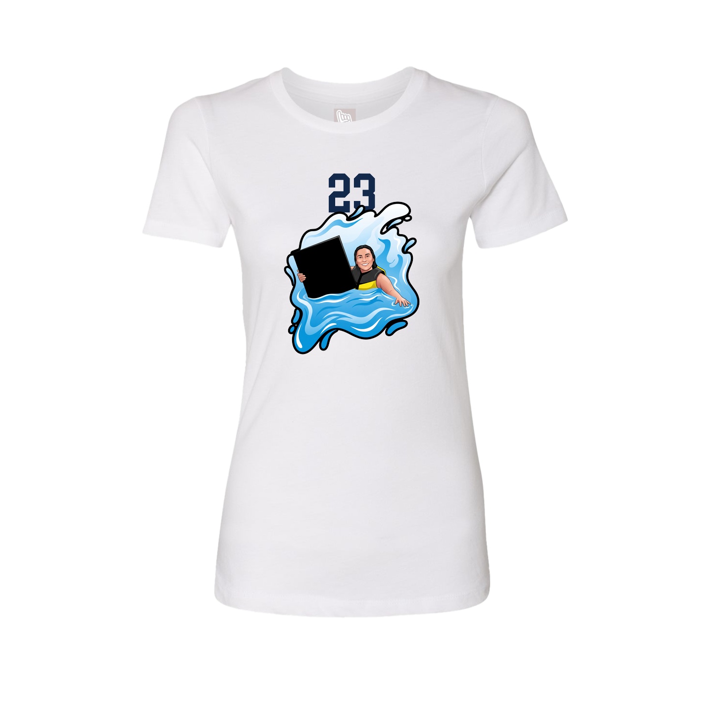 Fitted Women's Tee — Number Top in White