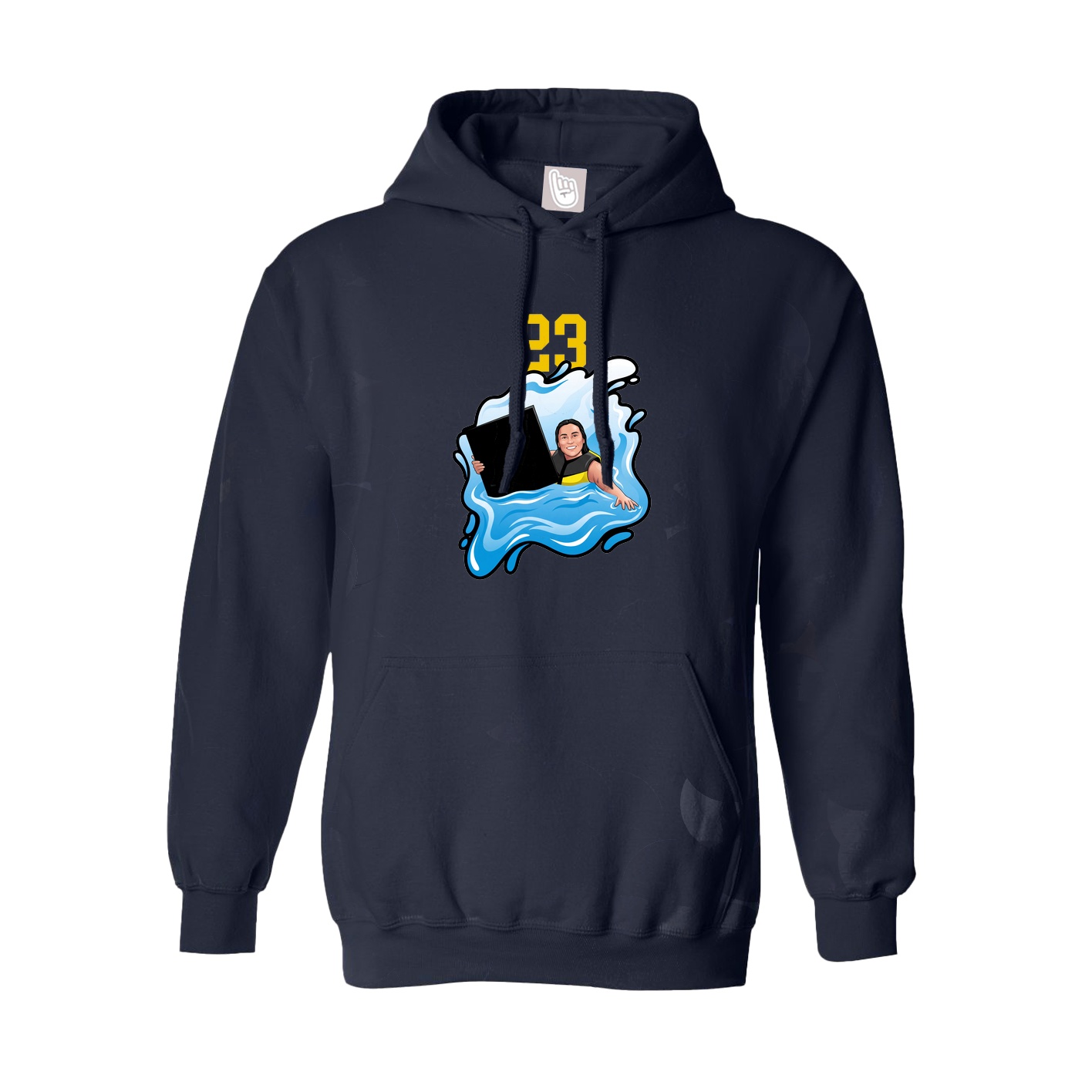 Hoodie — Number Top in Navy