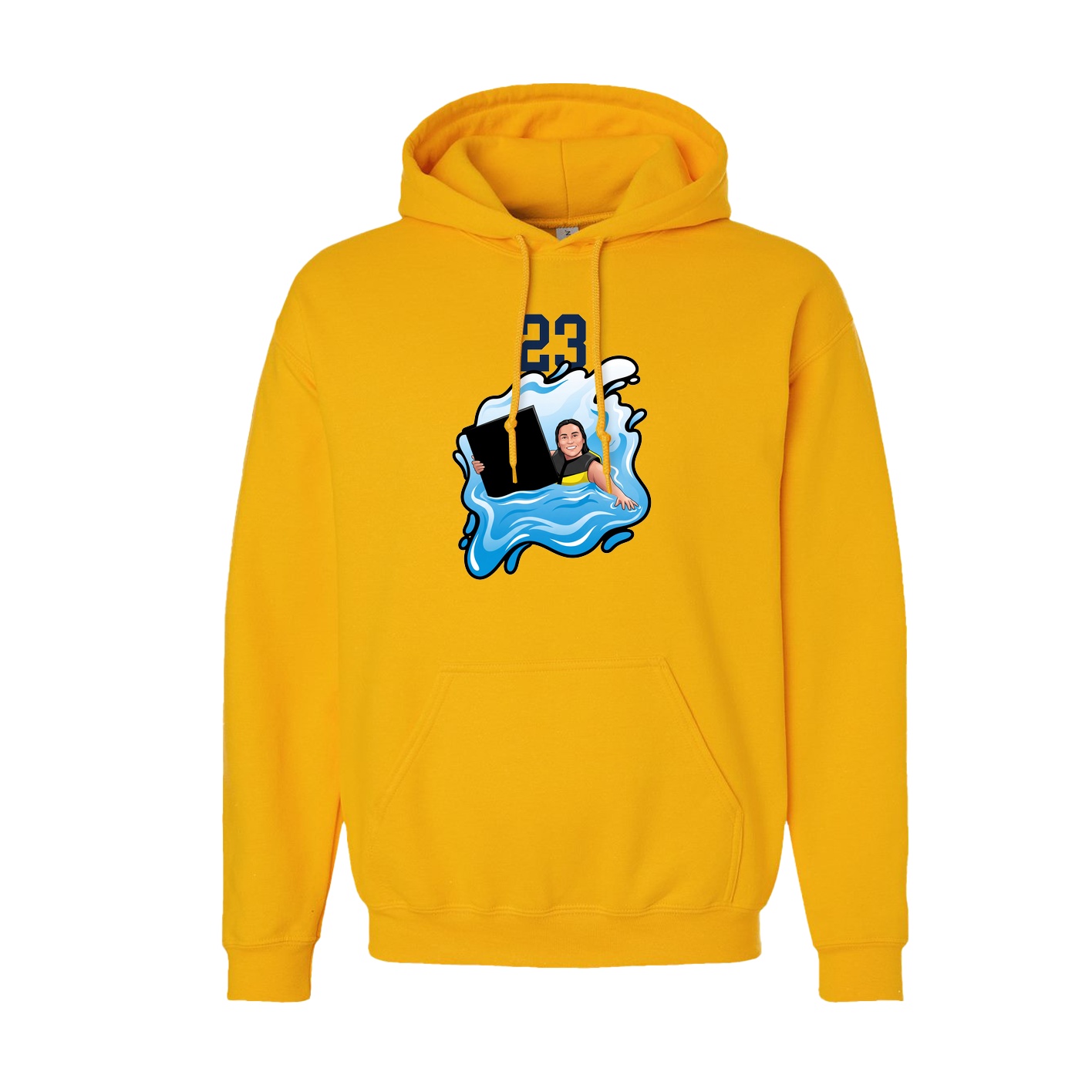 Youth Hoodie — Number Top in Gold