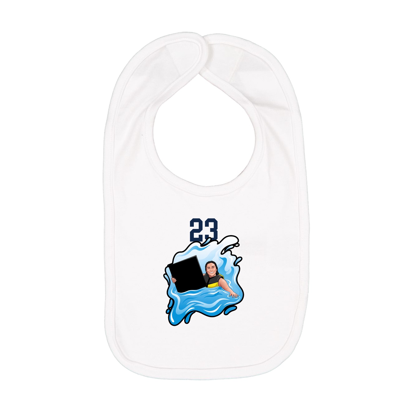 Infant Bib — Number Top in White