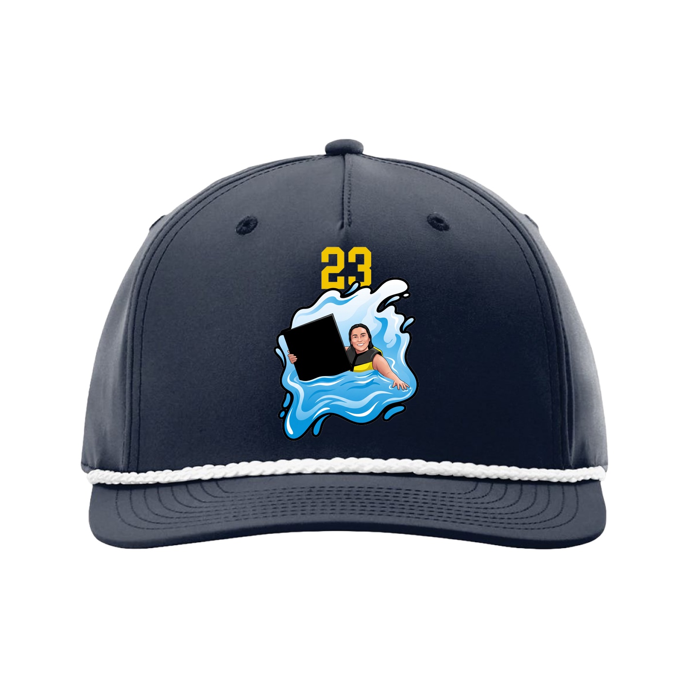 Five-Panel Classic Rope Cap — Number Top in Navy