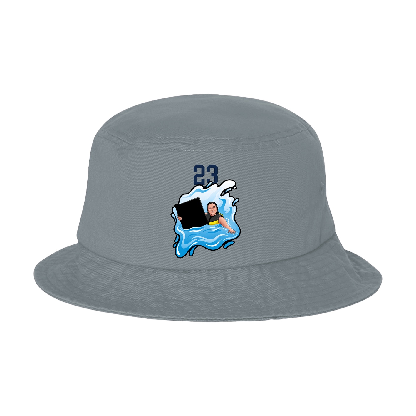 Bucket Cap — Number Top in Grey