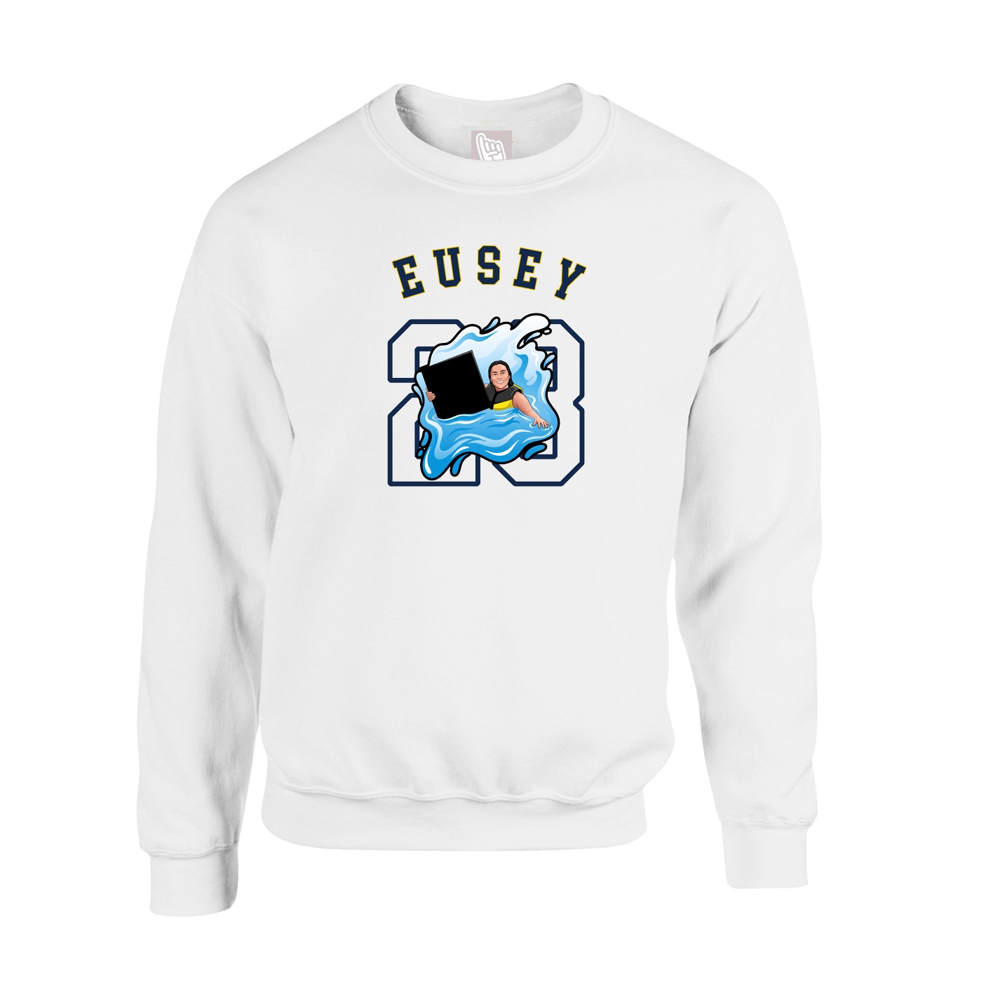 Fleece Crew — Shirsey Arch in White