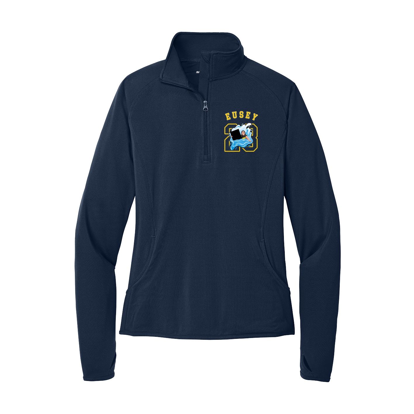 Women's Q-Zip Pullover — Shirsey Arch in Navy