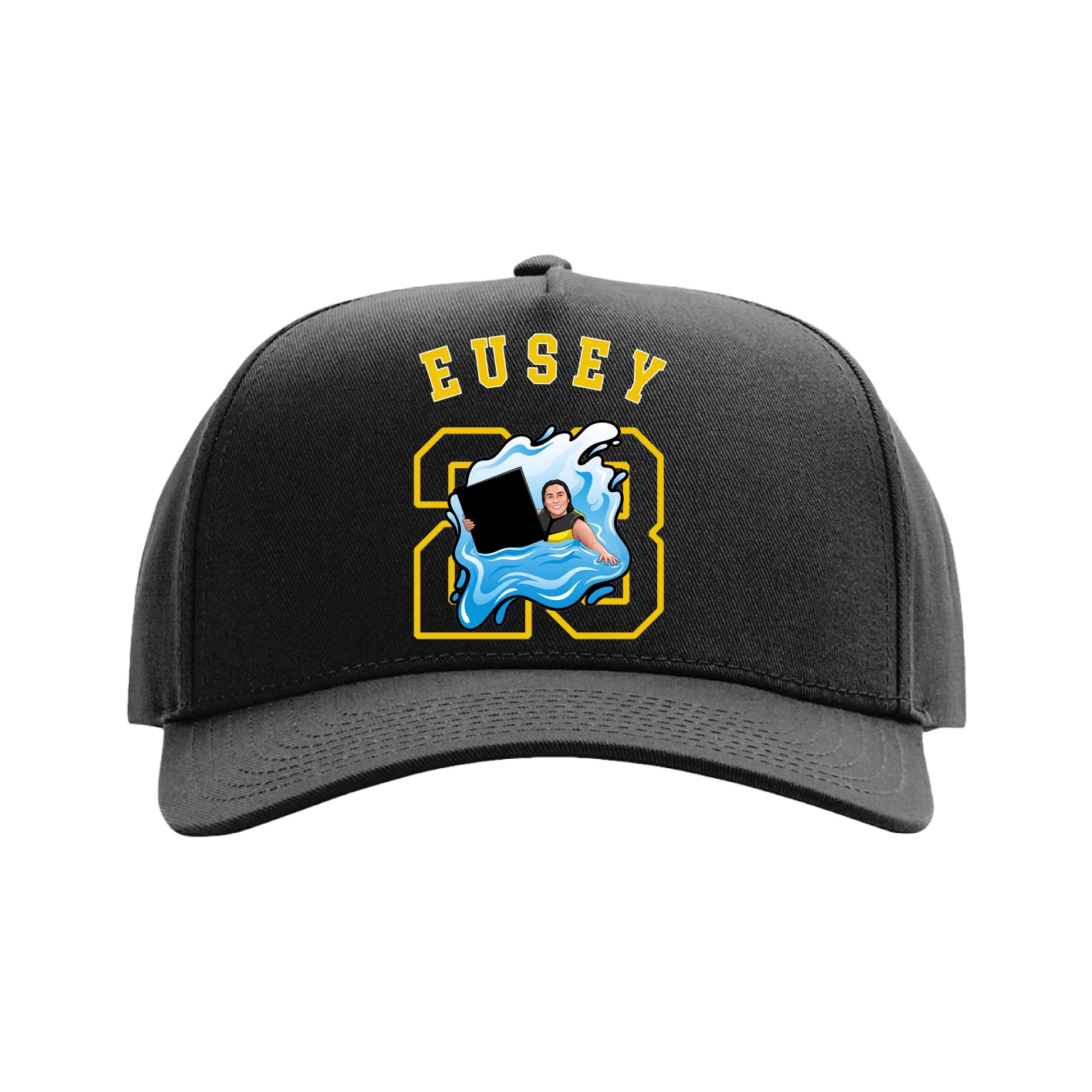 Full Fabric Five-Panel Champ Cap — Shirsey Arch in Black