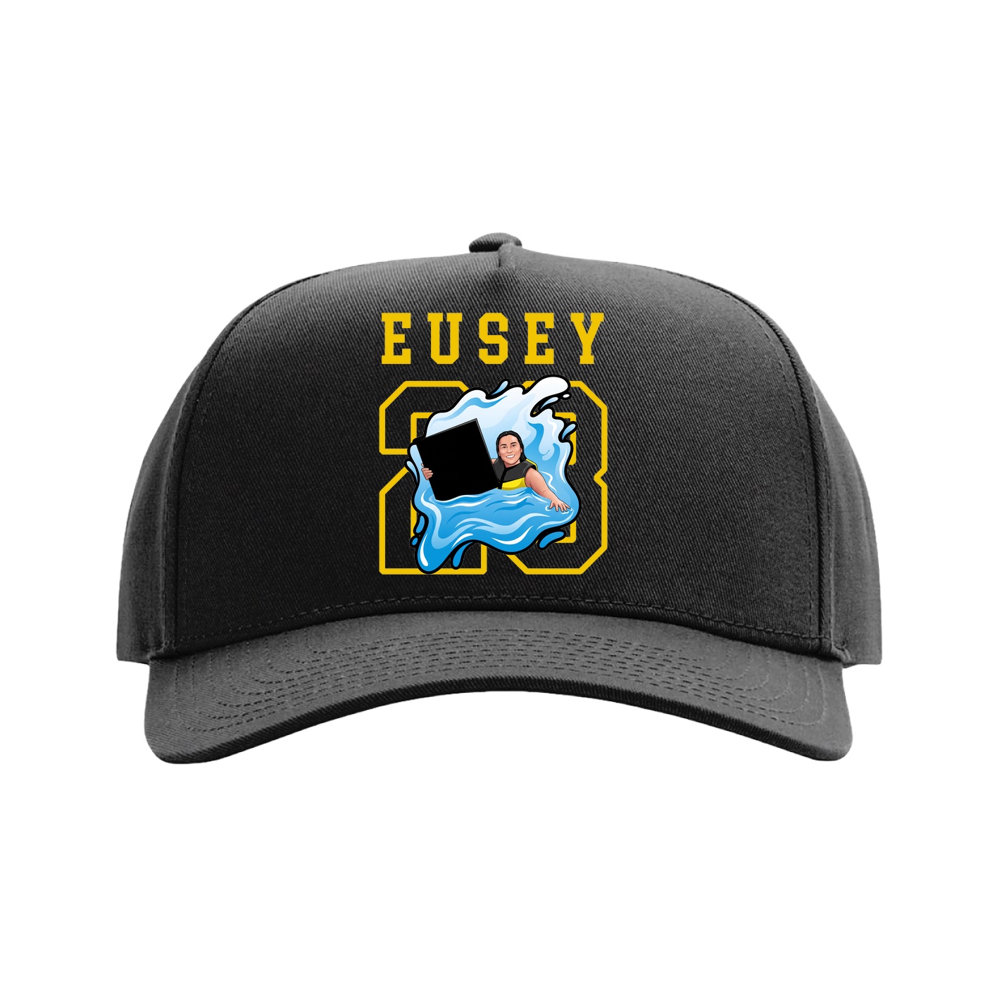 Full Fabric Five-Panel Champ Cap — Shirsey in Black