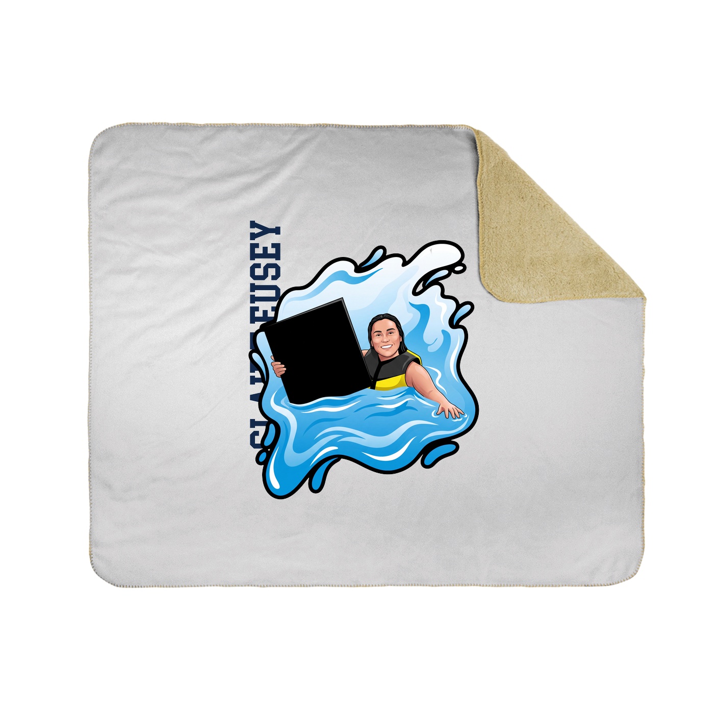 Throw Blanket — Name Vertical in White