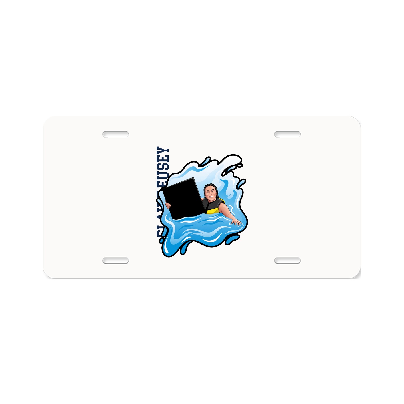 License Plate — Name Vertical in Classic