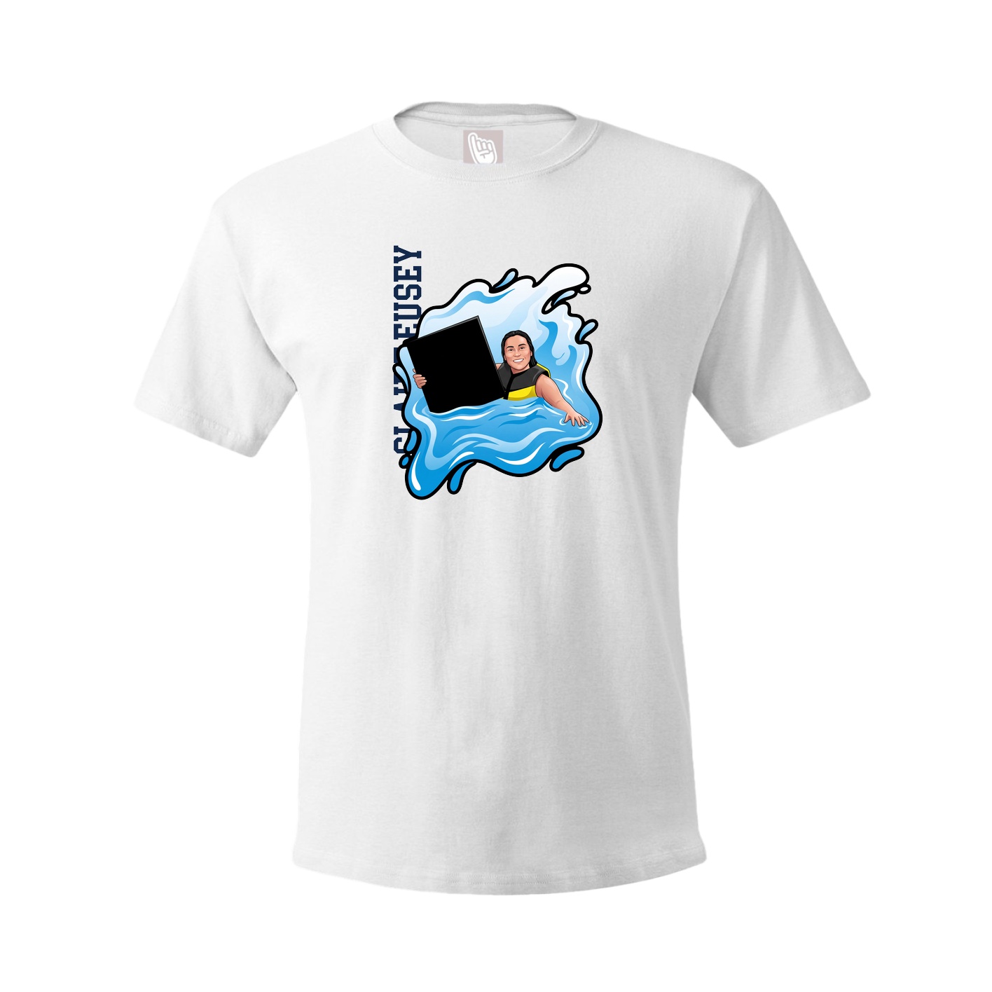 Tee — Name Vertical in White