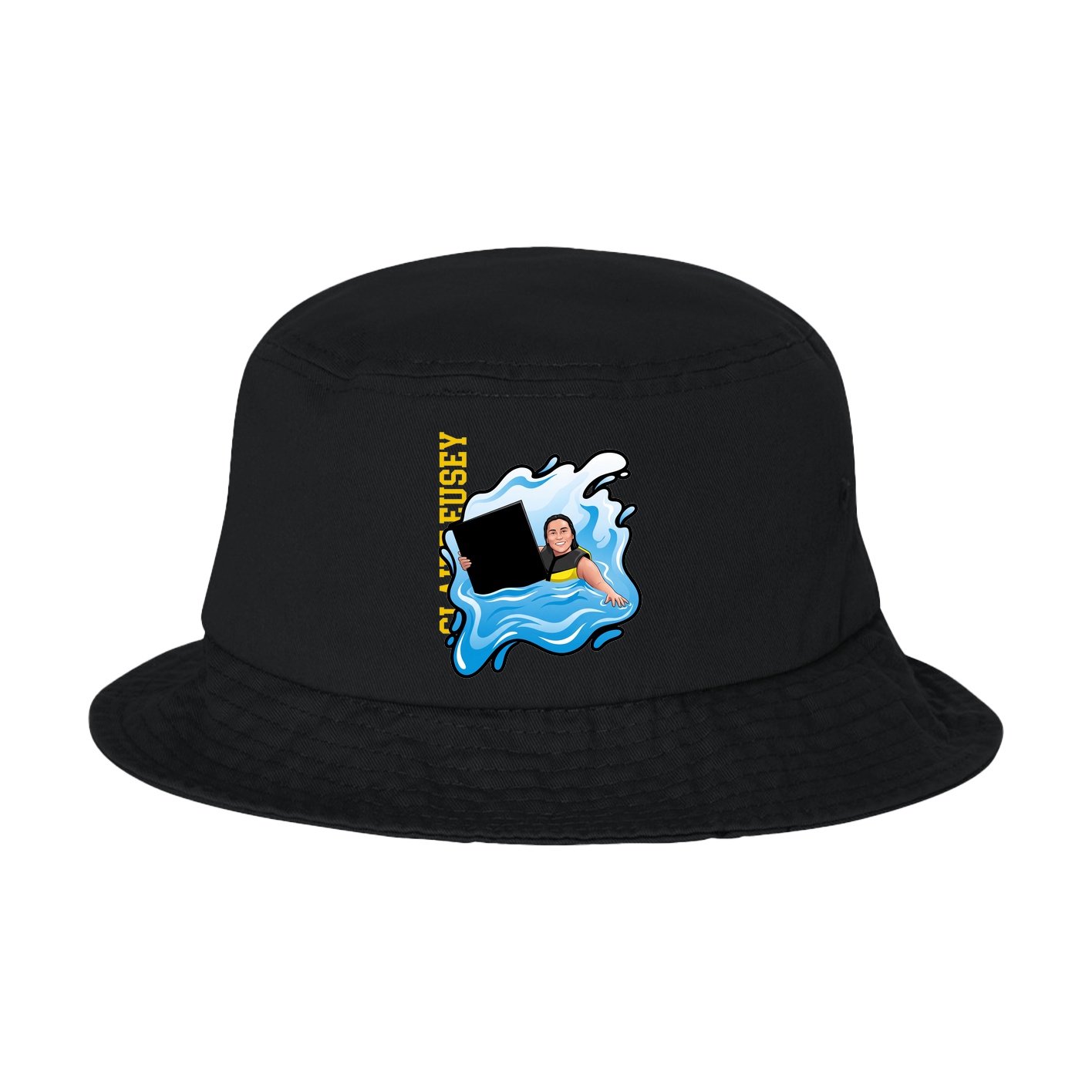 Bucket Cap — Name Vertical in Black