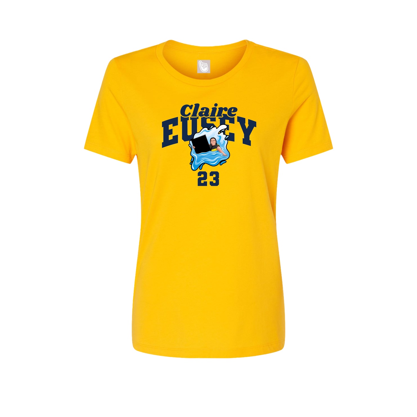 Fitted Women's Tee — Signature Arch in Gold