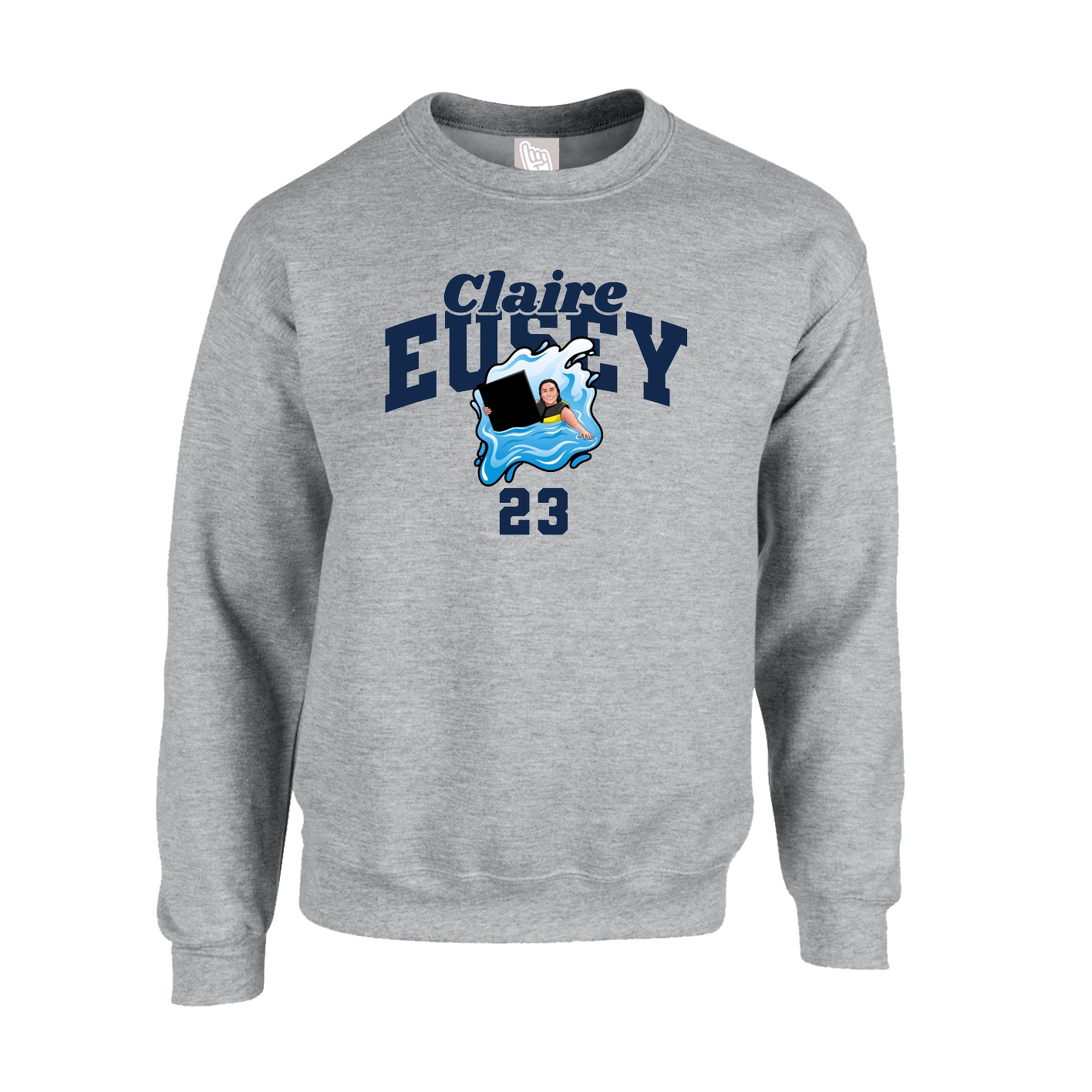 Fleece Crew — Signature Arch in Grey