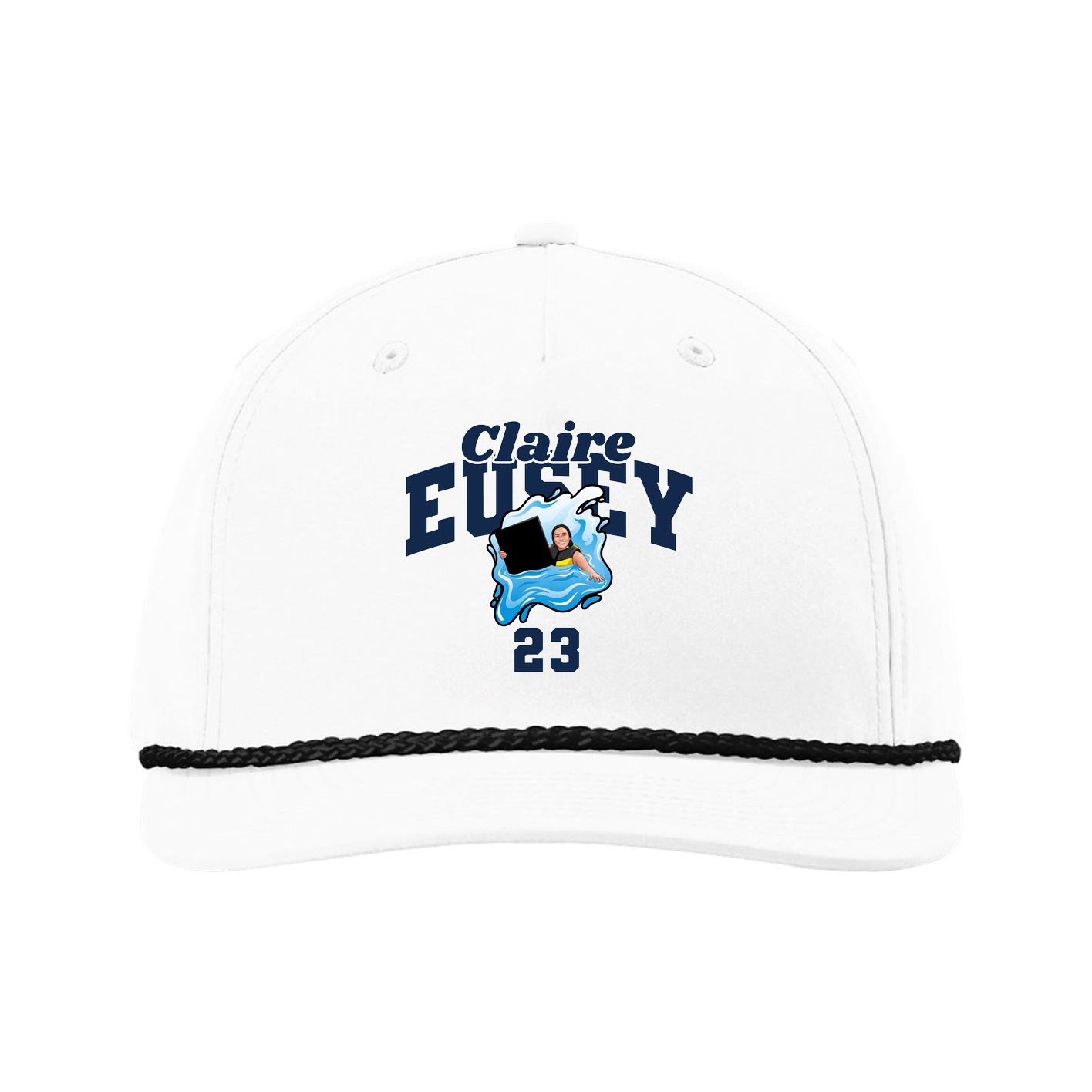 Five-Panel Classic Rope Cap — Signature Arch in White