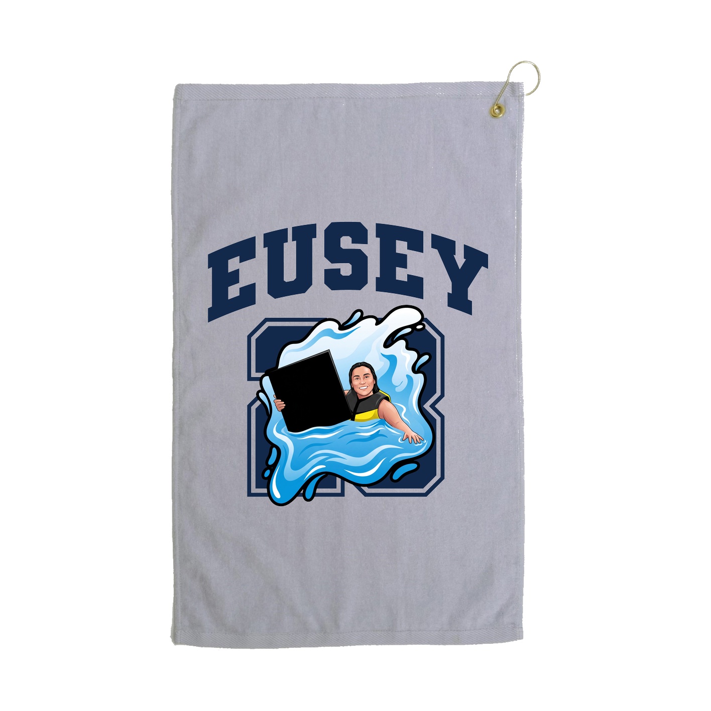 Golf Towel — Number in Grey