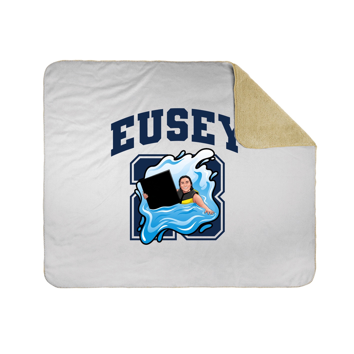 Throw Blanket — Number in White