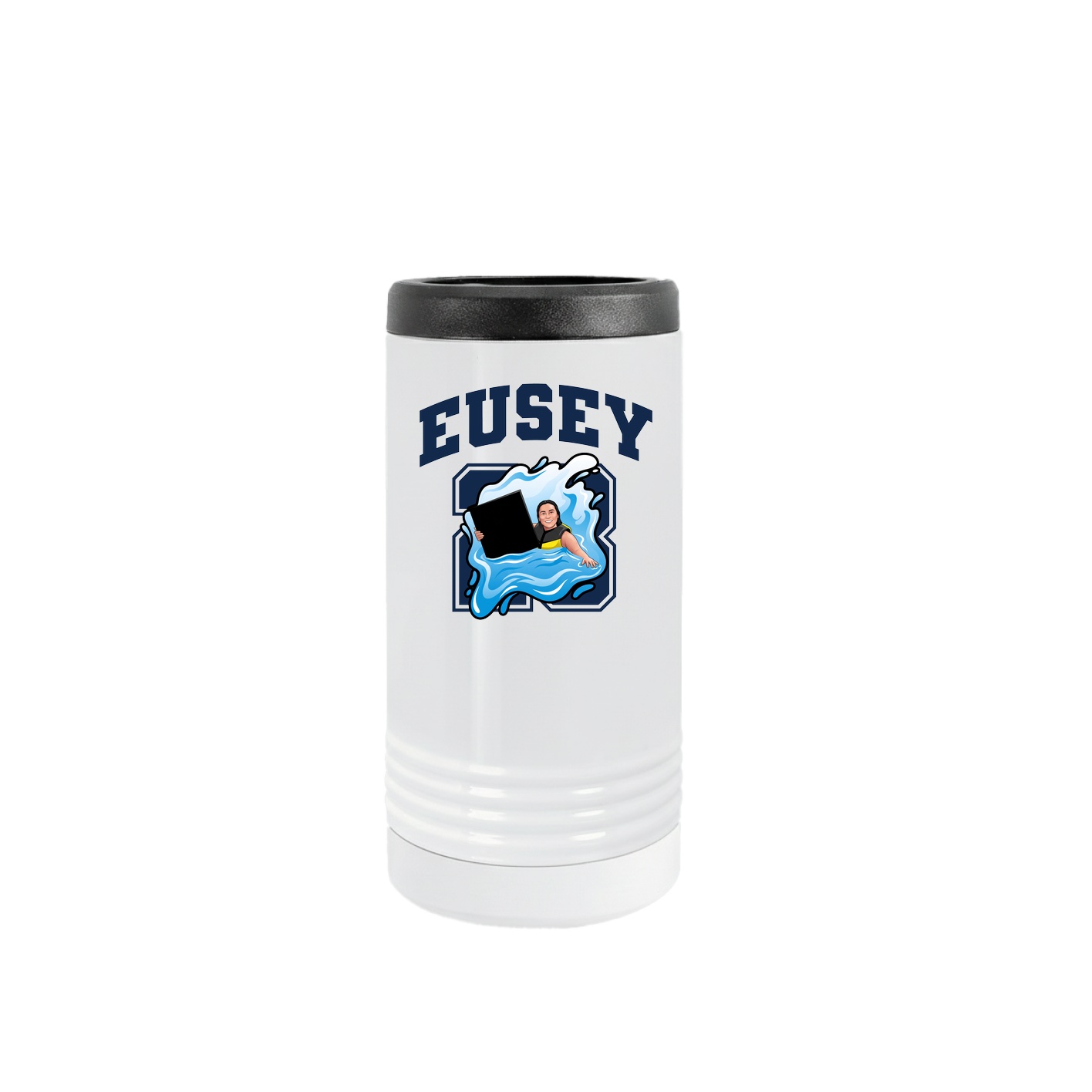 Slim Beverage Holder — Number in White