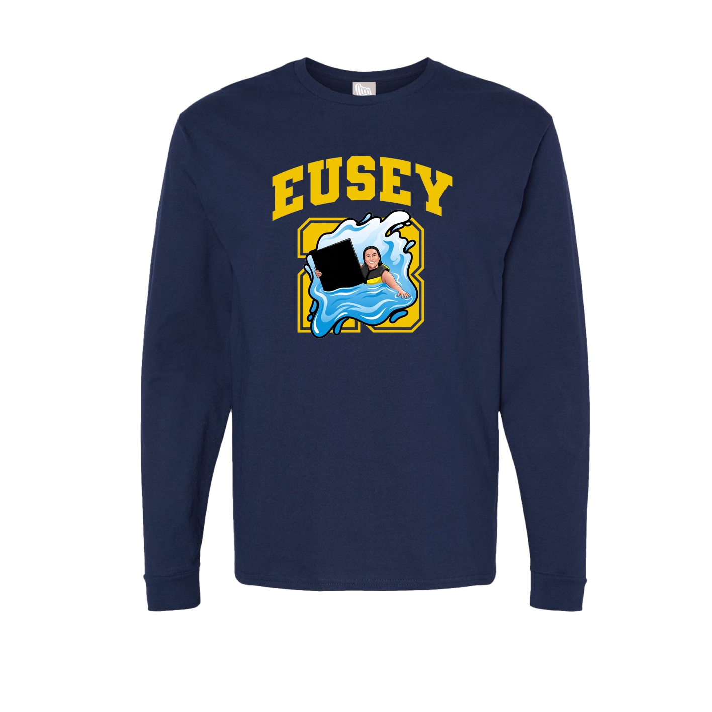 Long Sleeve Tee — Number in Navy
