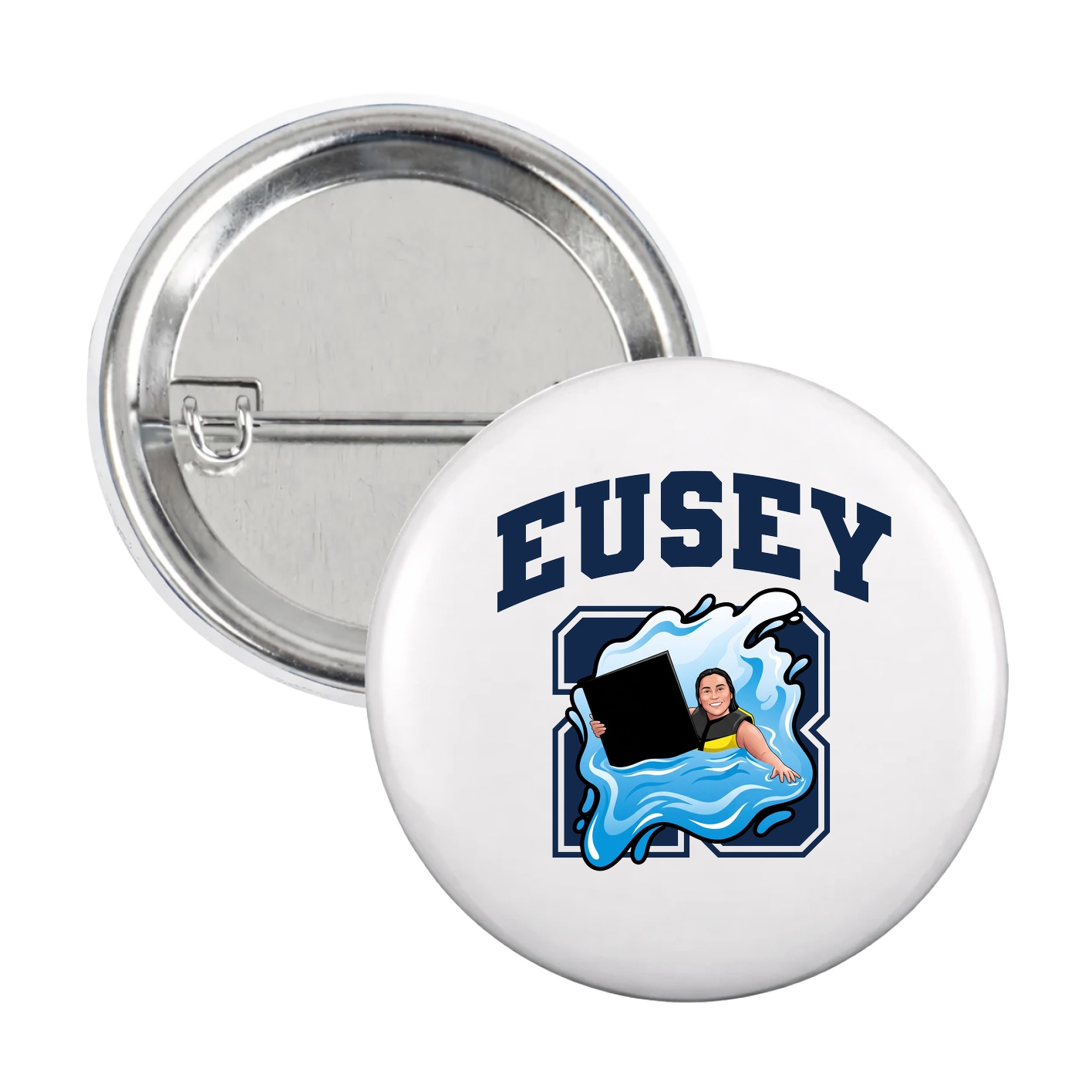 Game Day Button — Number in White