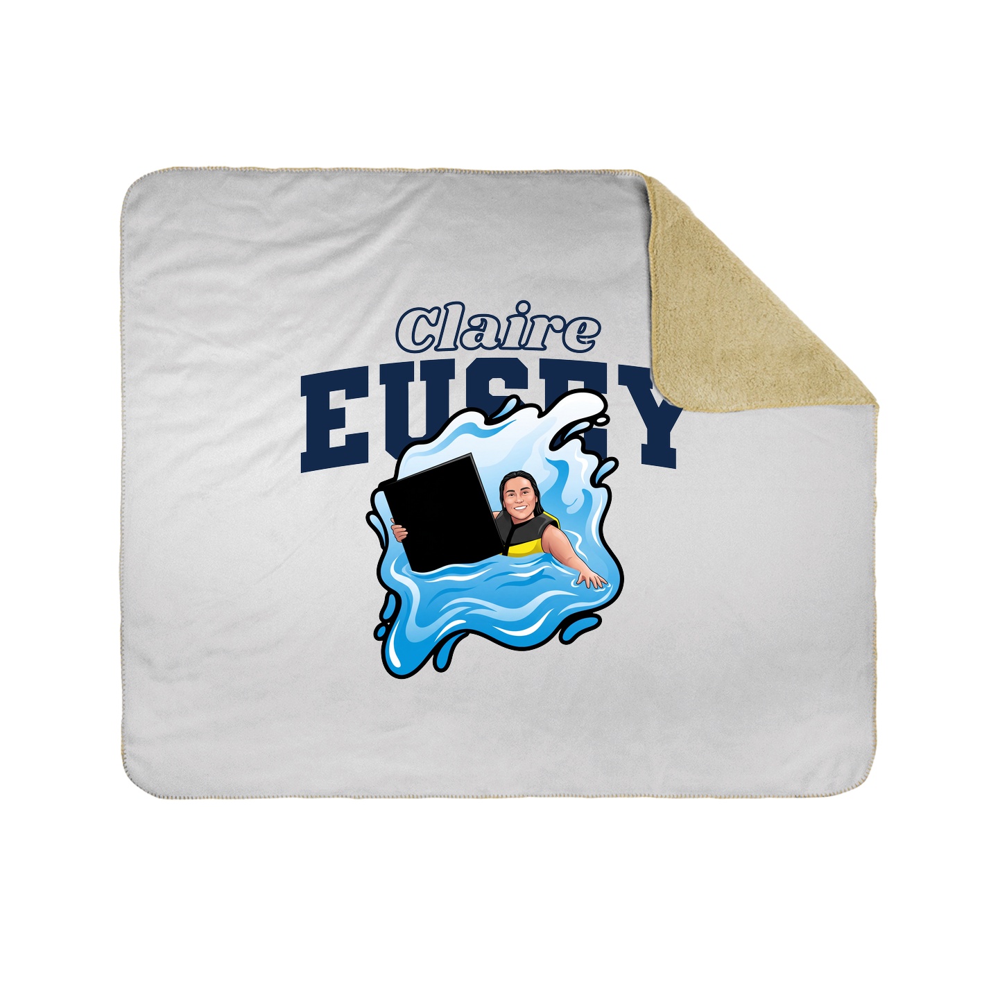 Throw Blanket — Name Arch in White