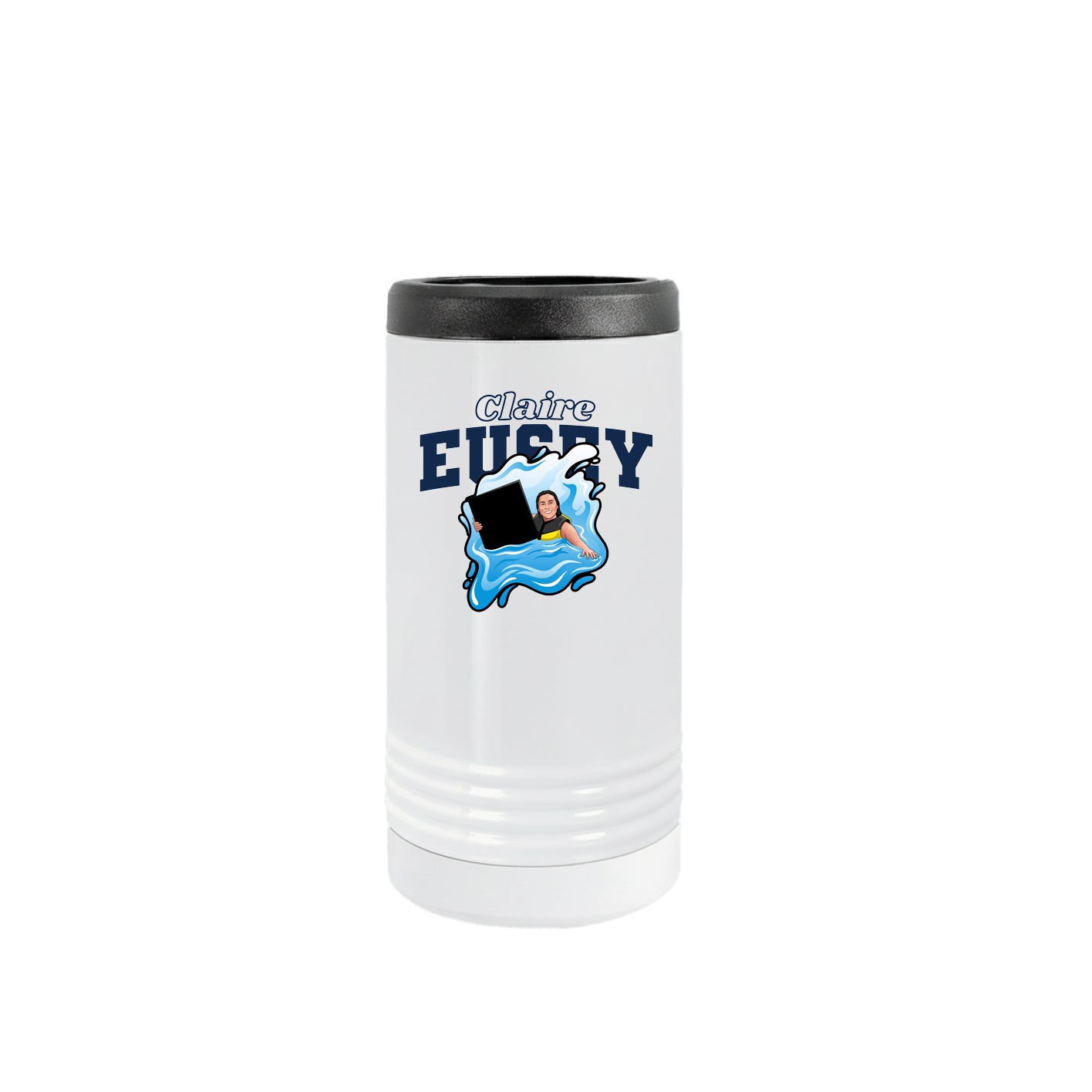 Slim Beverage Holder — Name Arch in White