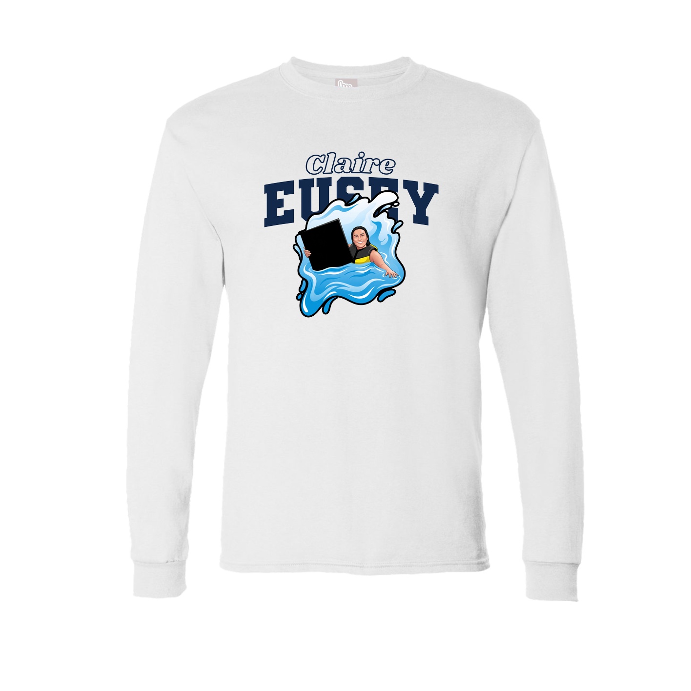 Long Sleeve Tee — Name Arch in White