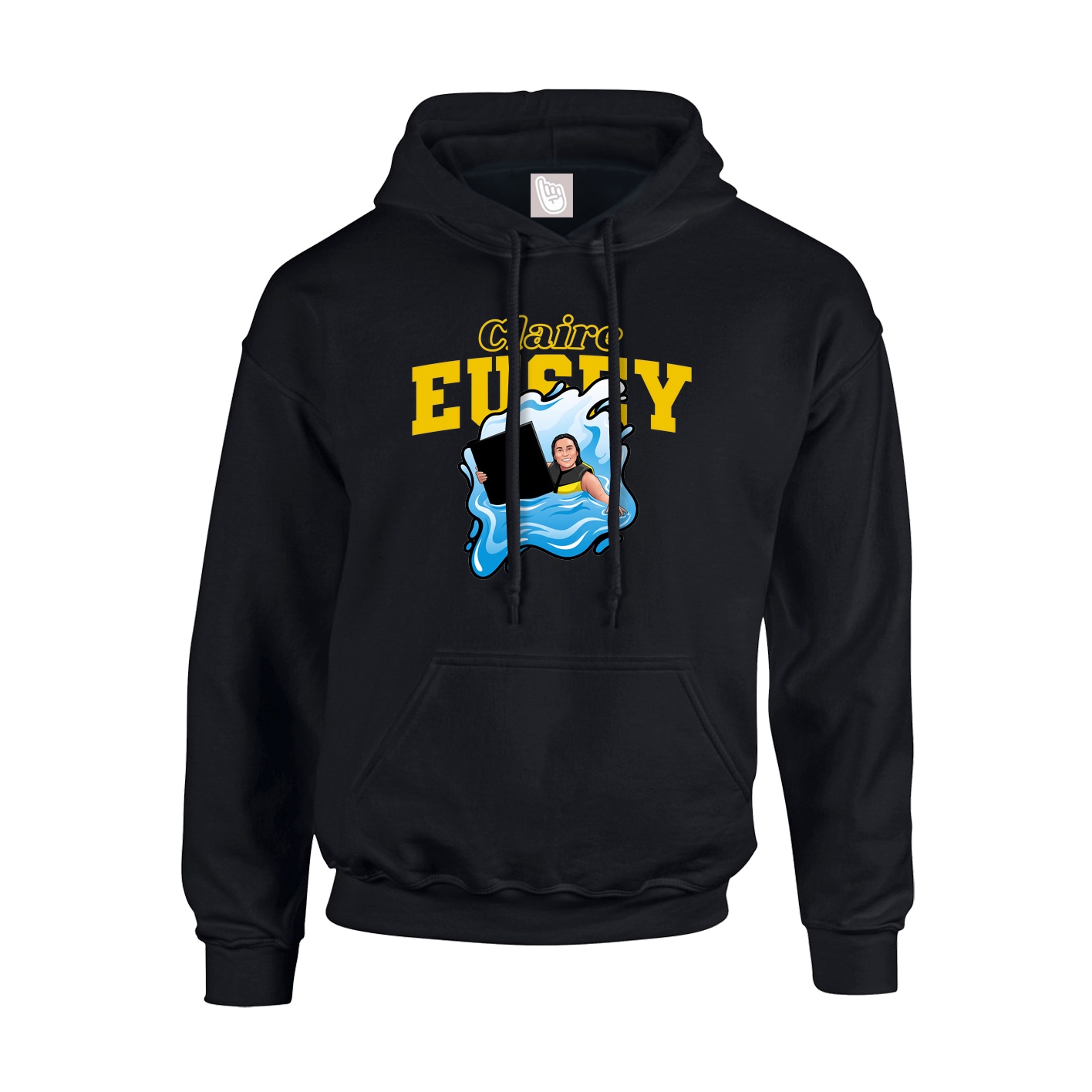 Youth Hoodie — Name Arch in Black