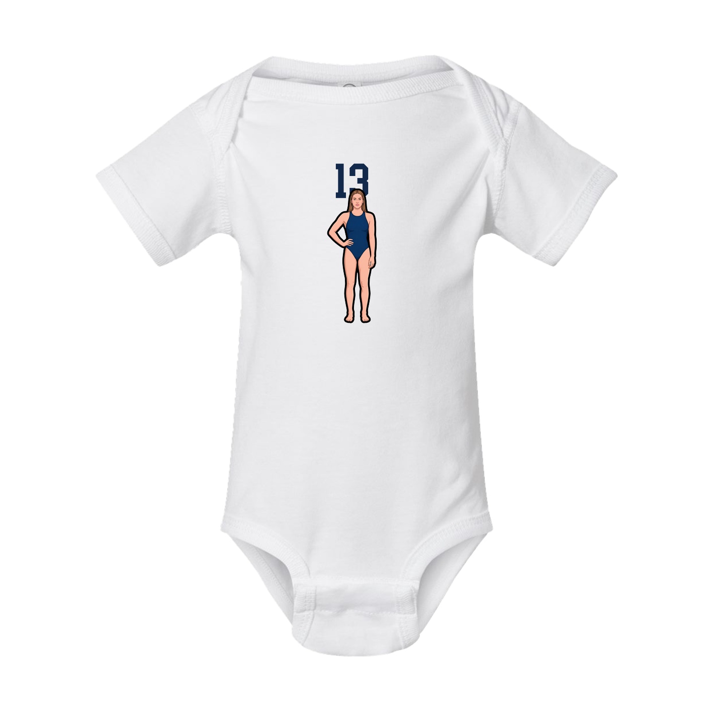 Baby Onesie — Number Top in White