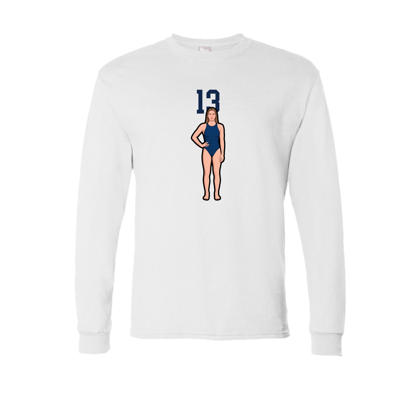 Long Sleeve Tee — Number Top in White