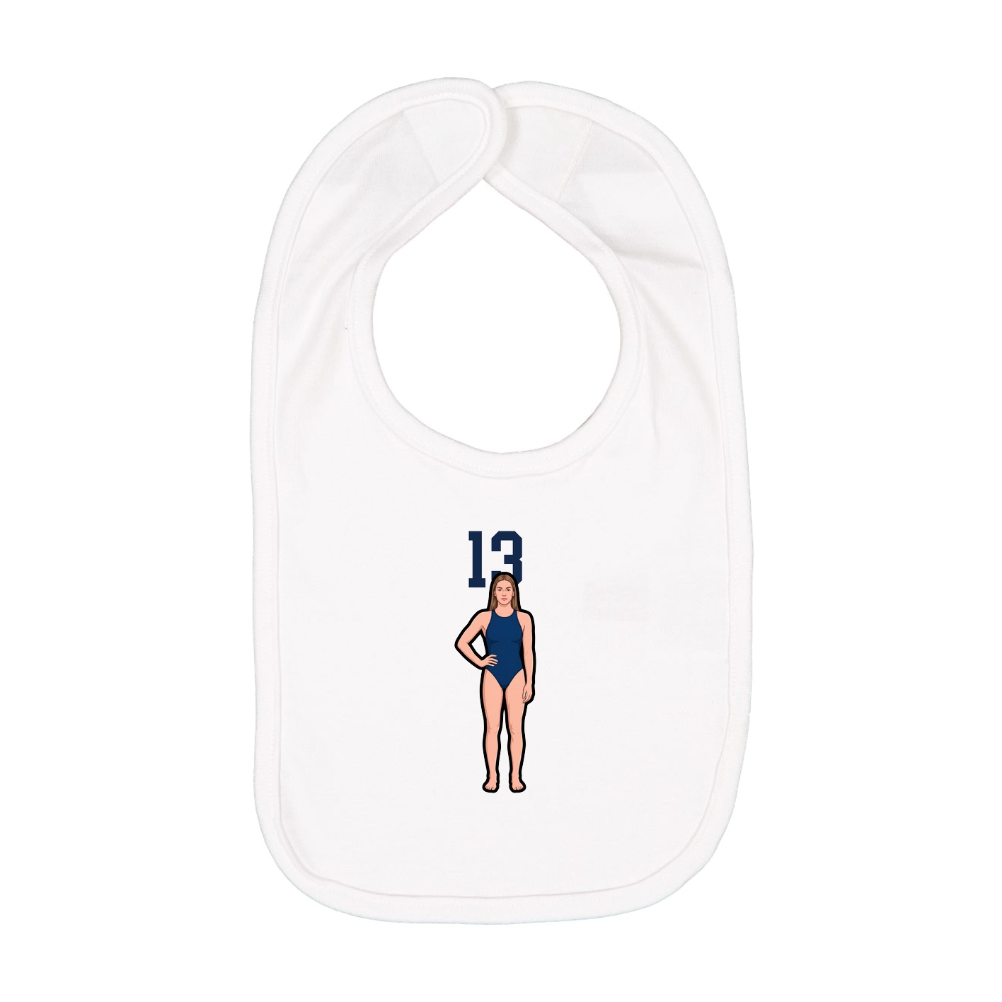 Infant Bib — Number Top in White