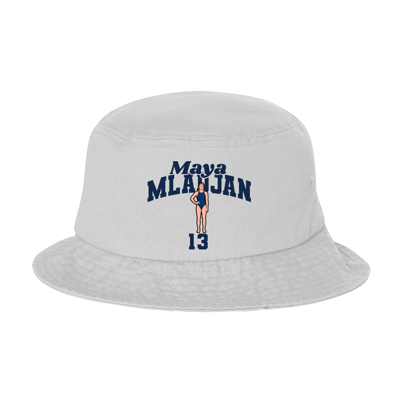 Bucket Cap — Signature Arch in White