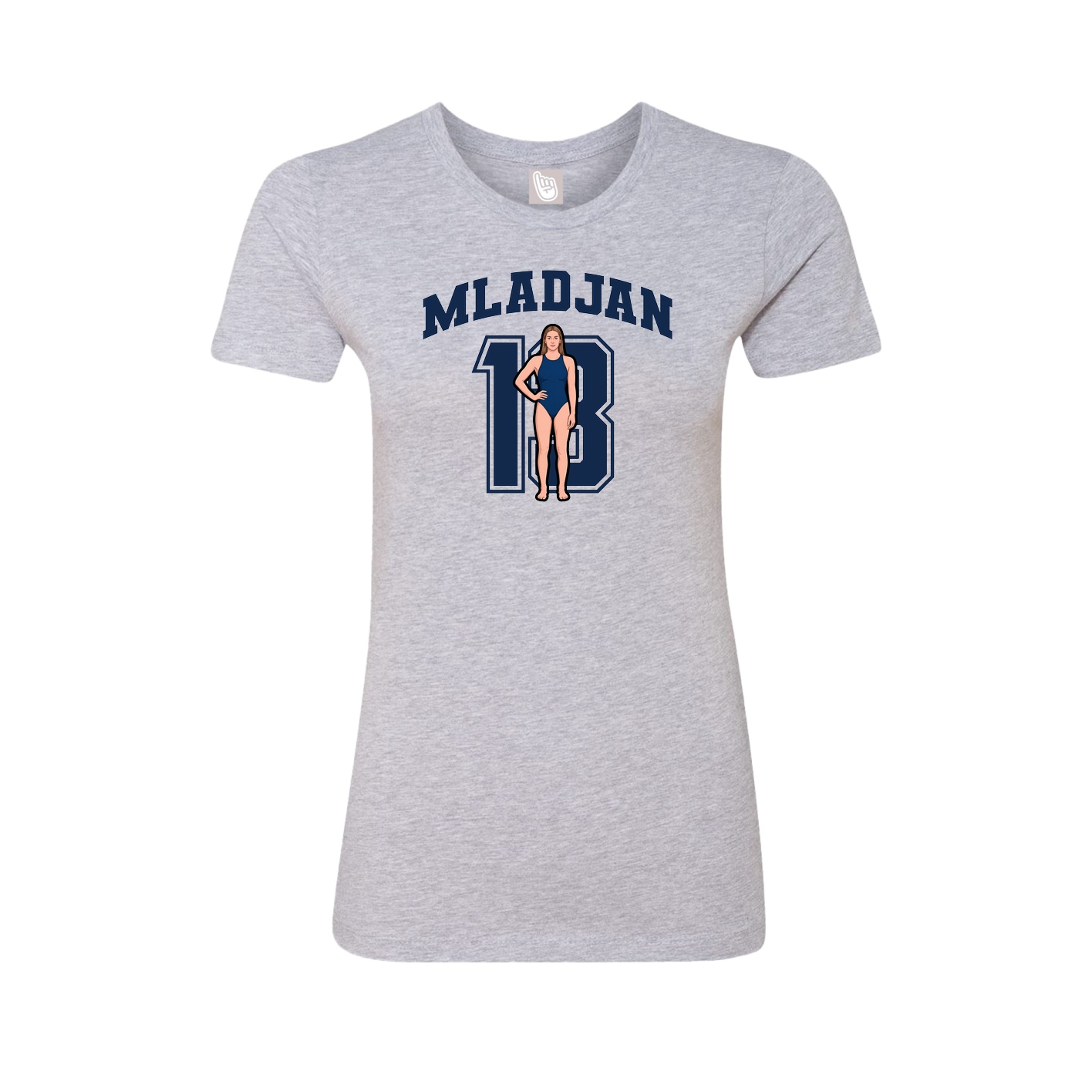 Fitted Women's Tee — Number in Grey