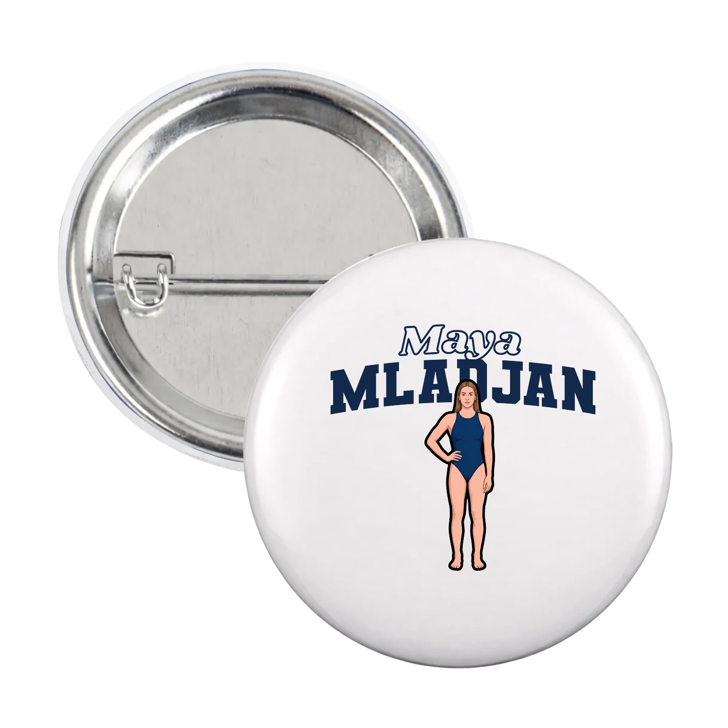 Game Day Button — Name Arch in White