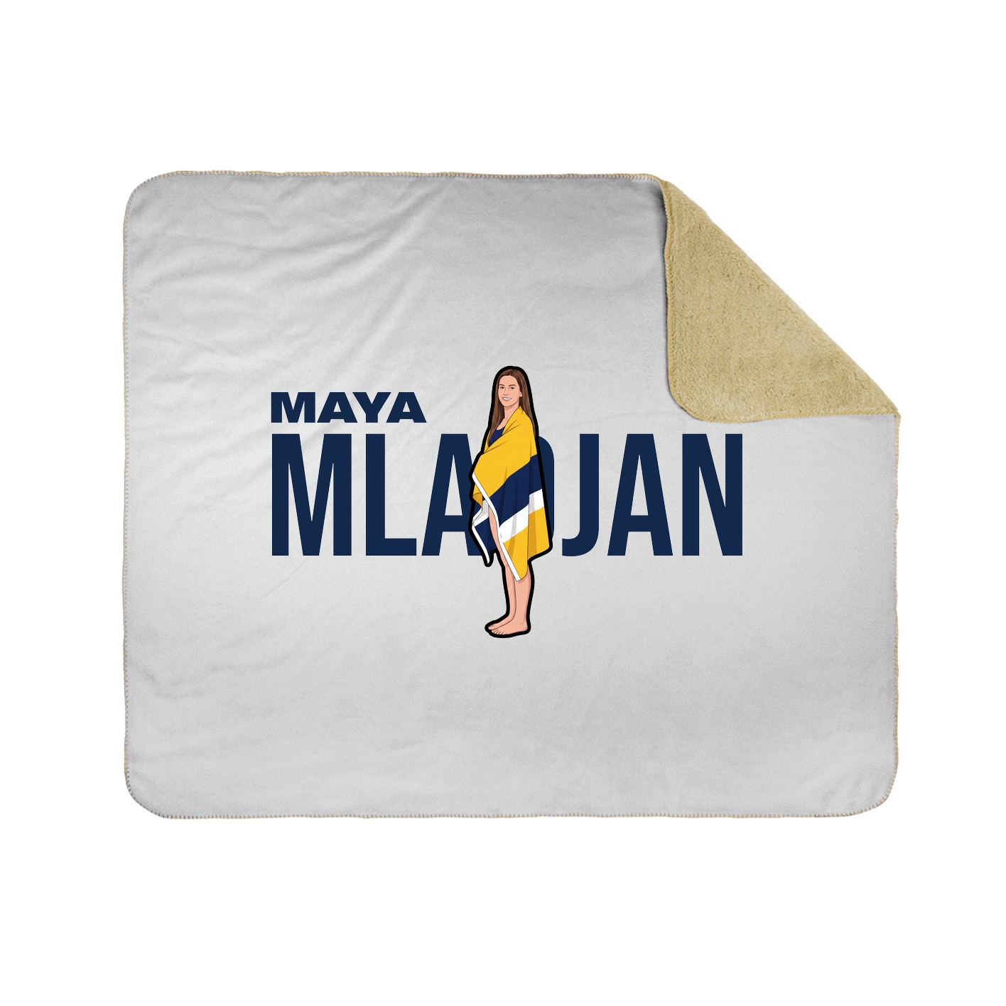 Throw Blanket — Player Name in White