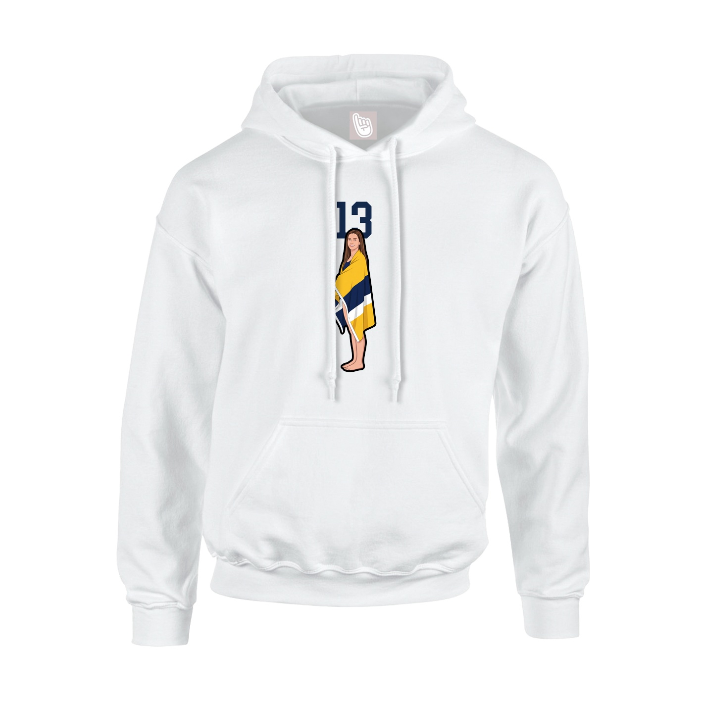 Hoodie — Number Top in White