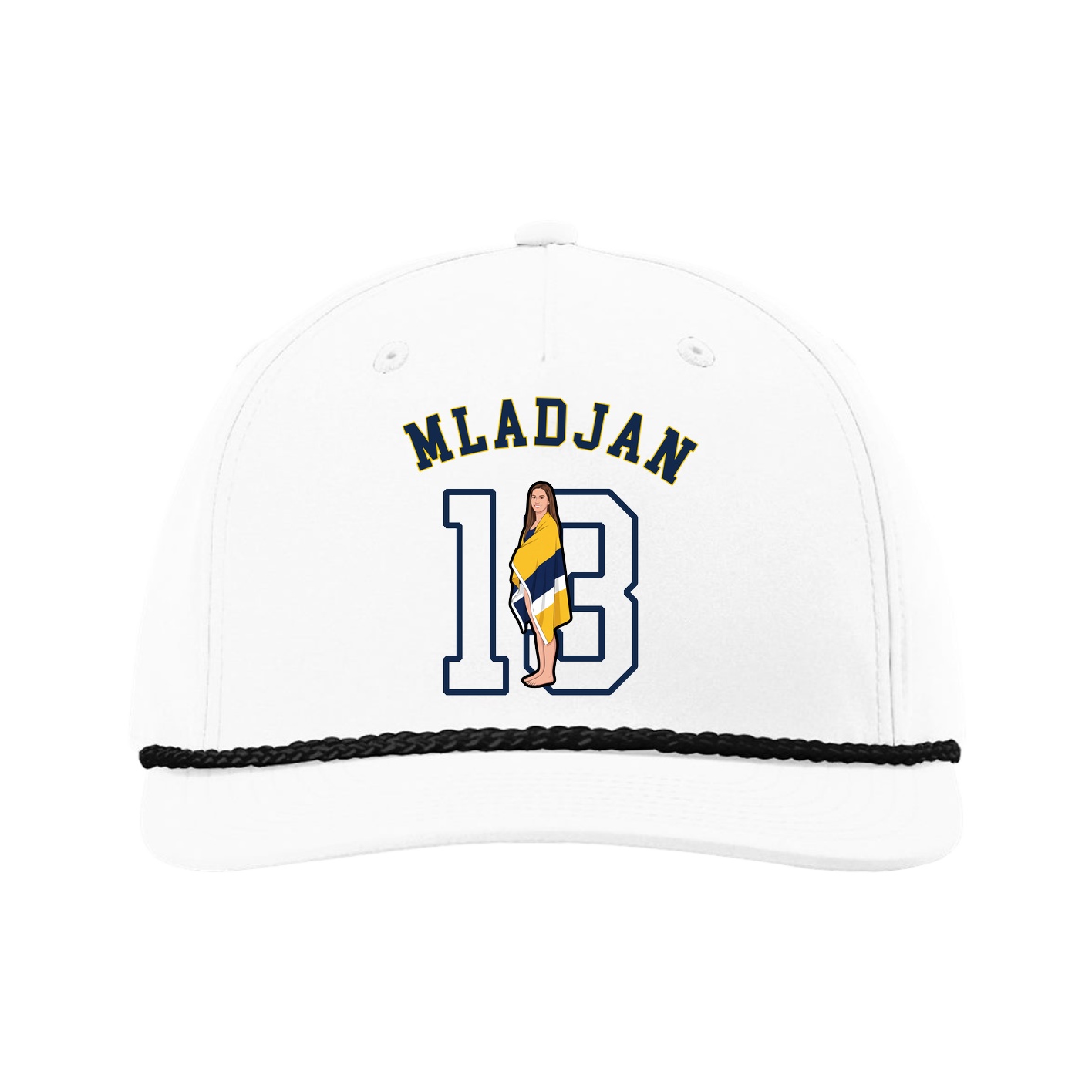Five-Panel Classic Rope Cap — Shirsey Arch in White