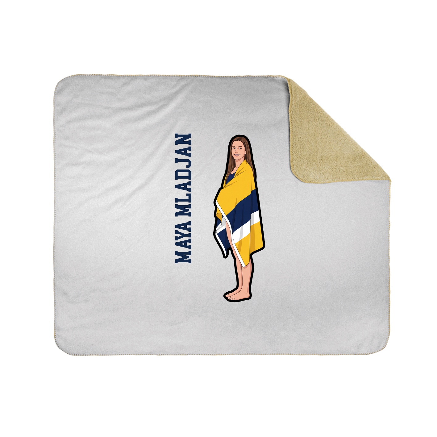 Throw Blanket — Name Vertical in White